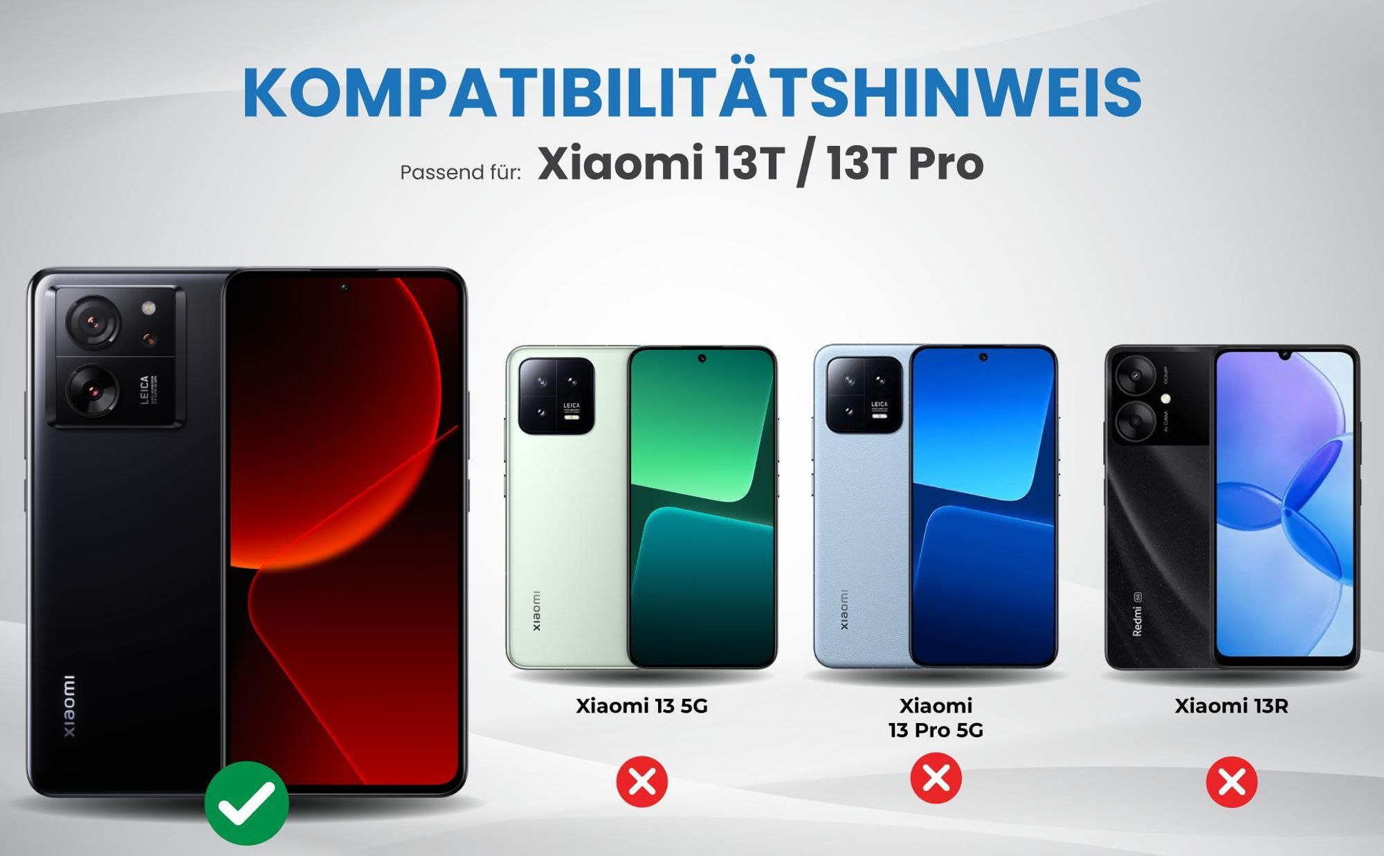 Kompatibilitätshinweise Hülle für Xiaomi 13T / 13T Pro