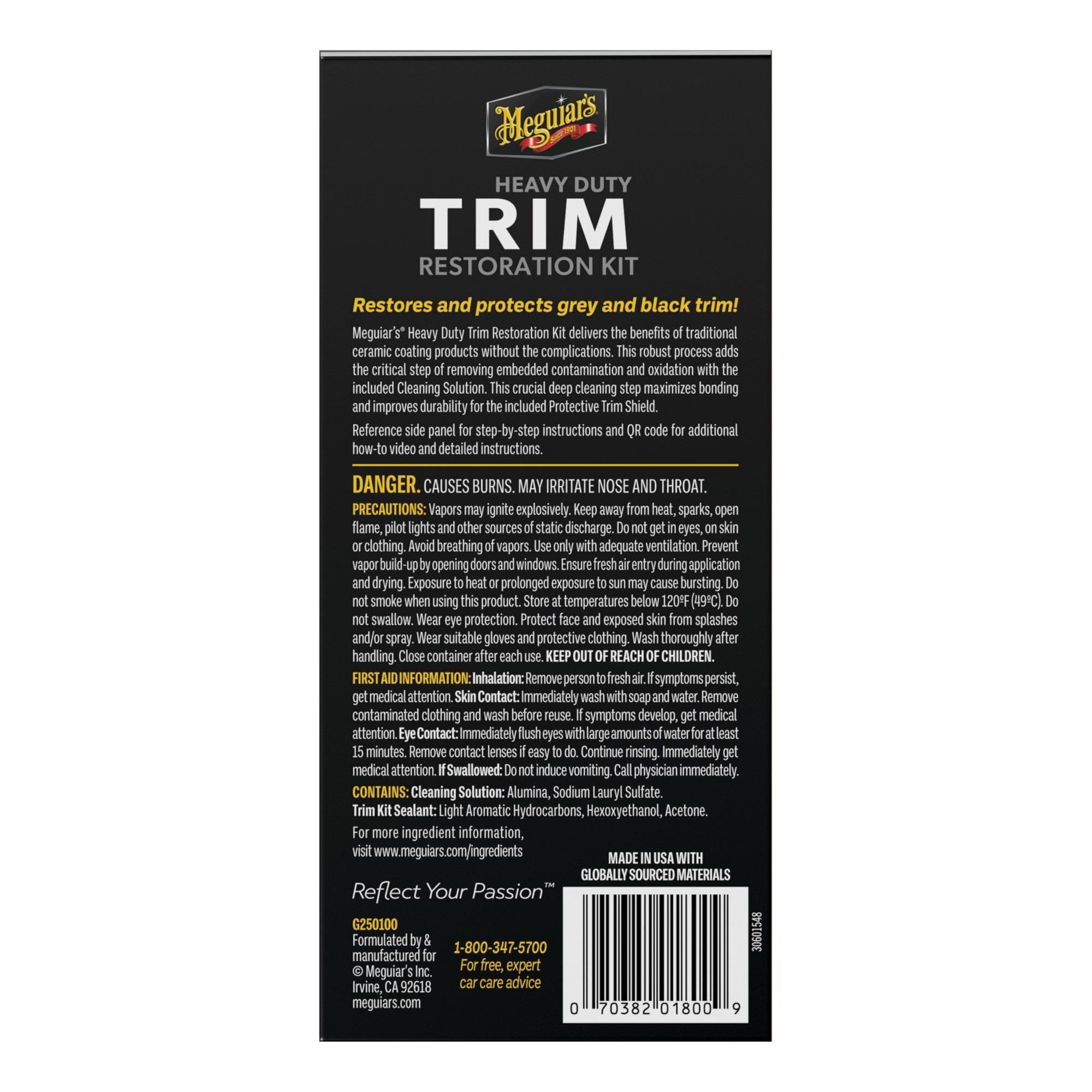 Meguiar's® Heavy Duty Trim Kit - Kunststoffversiegelungs Set Kunststoff-Renovierungsset