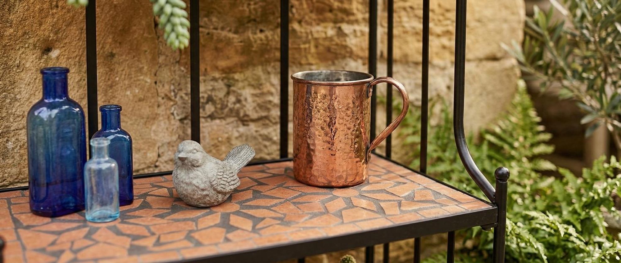 tectake® Metallregal mit 3 Mosaikböden 61 x 29 x 114 cm