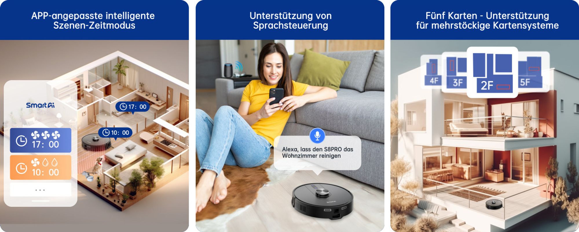 2024 360 S8 Pro Intelligent automatischer Staubentleerung Staubsauger Roboter Saugroboter 5000Pa Kehrrobotermaschine mit Wischfunktion