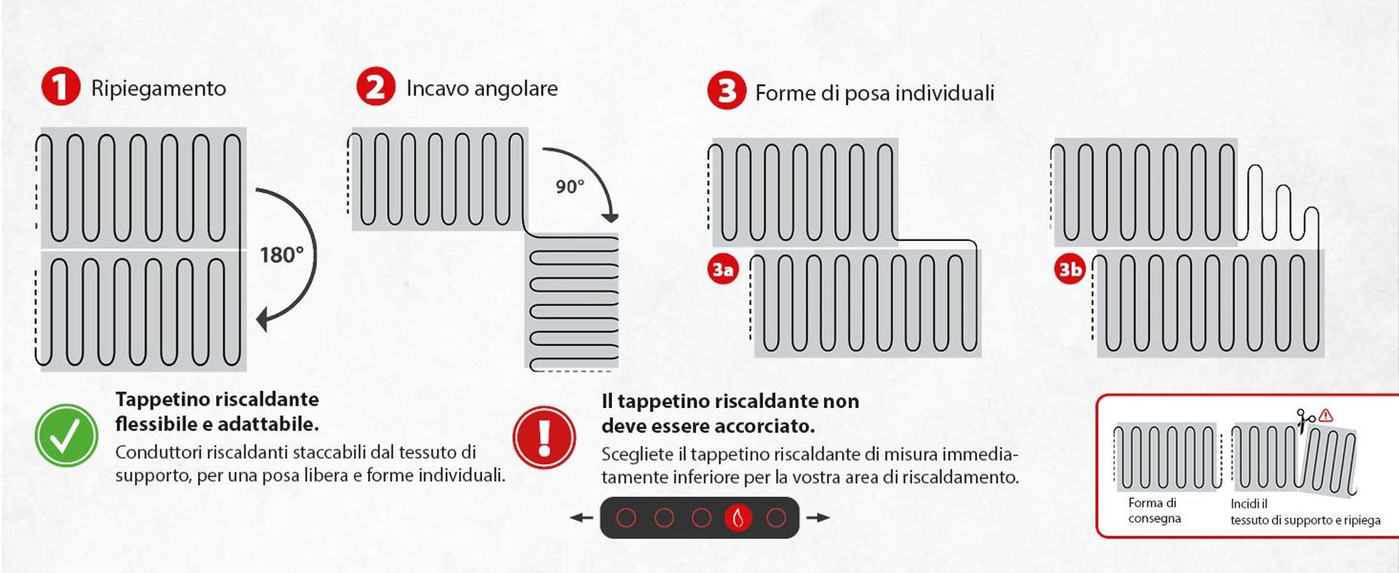 Tappetino riscaldante elettrico a bassa densità per pavimenti in piastrelle, copertura 7 m², 200 Watt, set completo con termostato M2 Wifi, colore nero