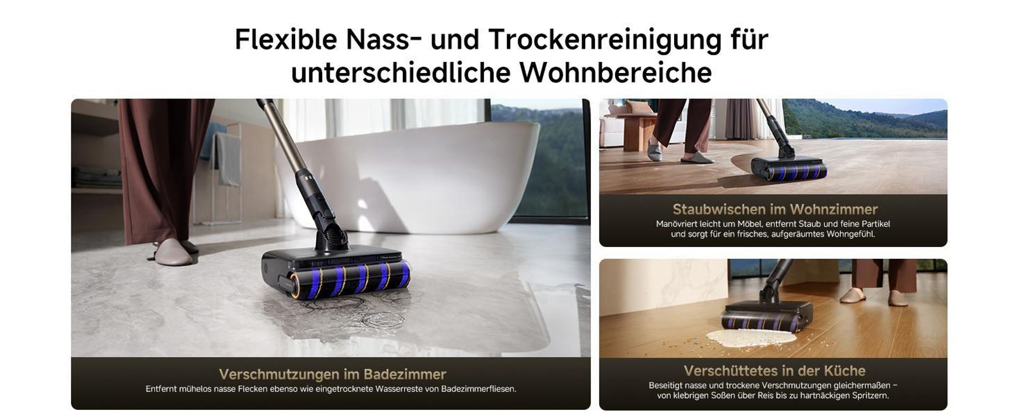 Dreame Z30 Pro Aqua, 2-in-1-Stabstaubsauger, Beutellos, Schwarz, 0,6 l, 0,4 l, 0,32 l