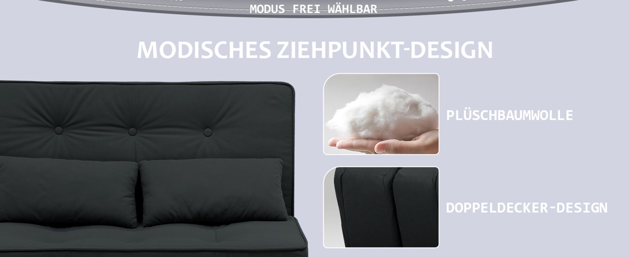 COMHOMA Relaxsessel Bodensofa Klappbar Bodensessel mit Schlaffunktion Lazy Sofa, gepolsert mit 5-stufig Verstellbarer Rückenlehne schwarz