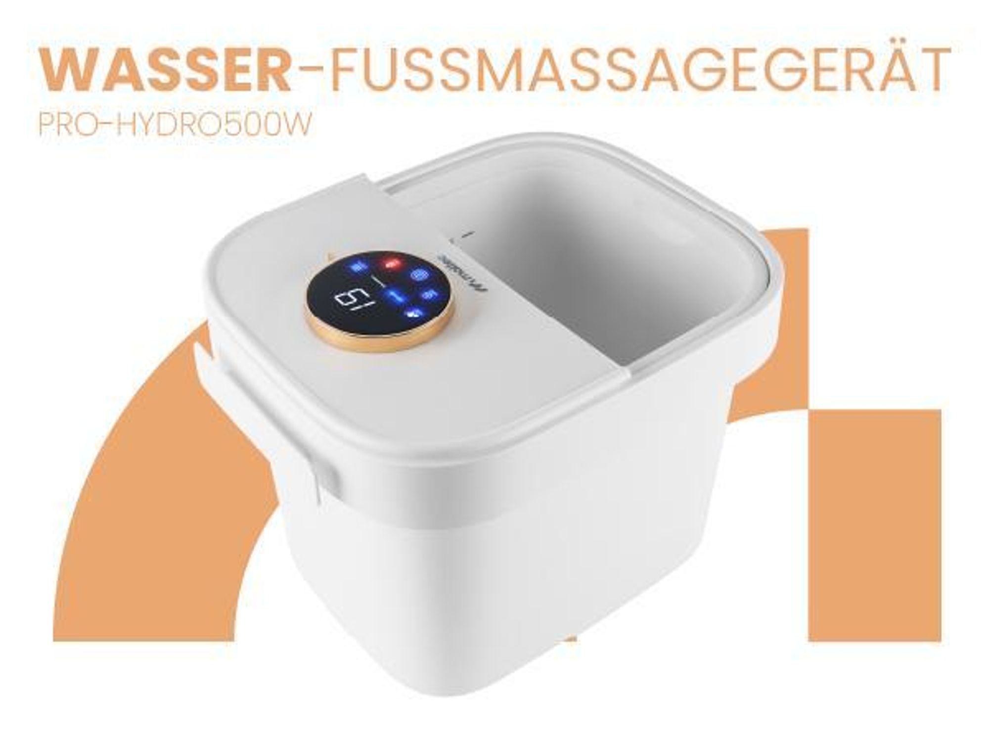 Wasser Fussmassagegerat mit LED-Anzeige und 6 Massagerollen