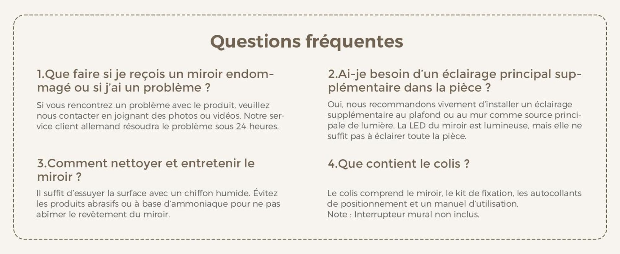 S'AFIELINA 75×55 cm Miroir asymétrique LED - miroir de salle de bain avec éclairage, variateur d'intensité, montage horizontal/vertical, antibuée,salle de bain & couloir