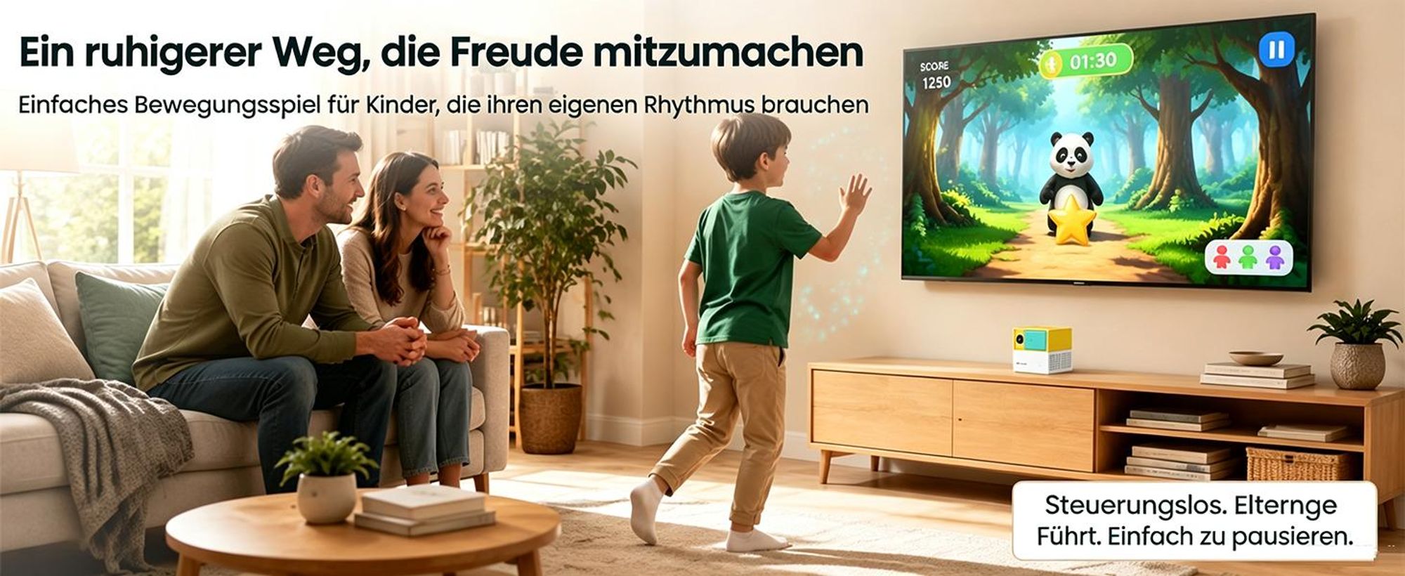 Blackview PlayPop 8 Spielkonsole für TV, 17-Punkt-KI-Tracking, ohne Controller, bis 4 Spieler, 6 Spielkategorien, HDMI, Geschenk für Kinder