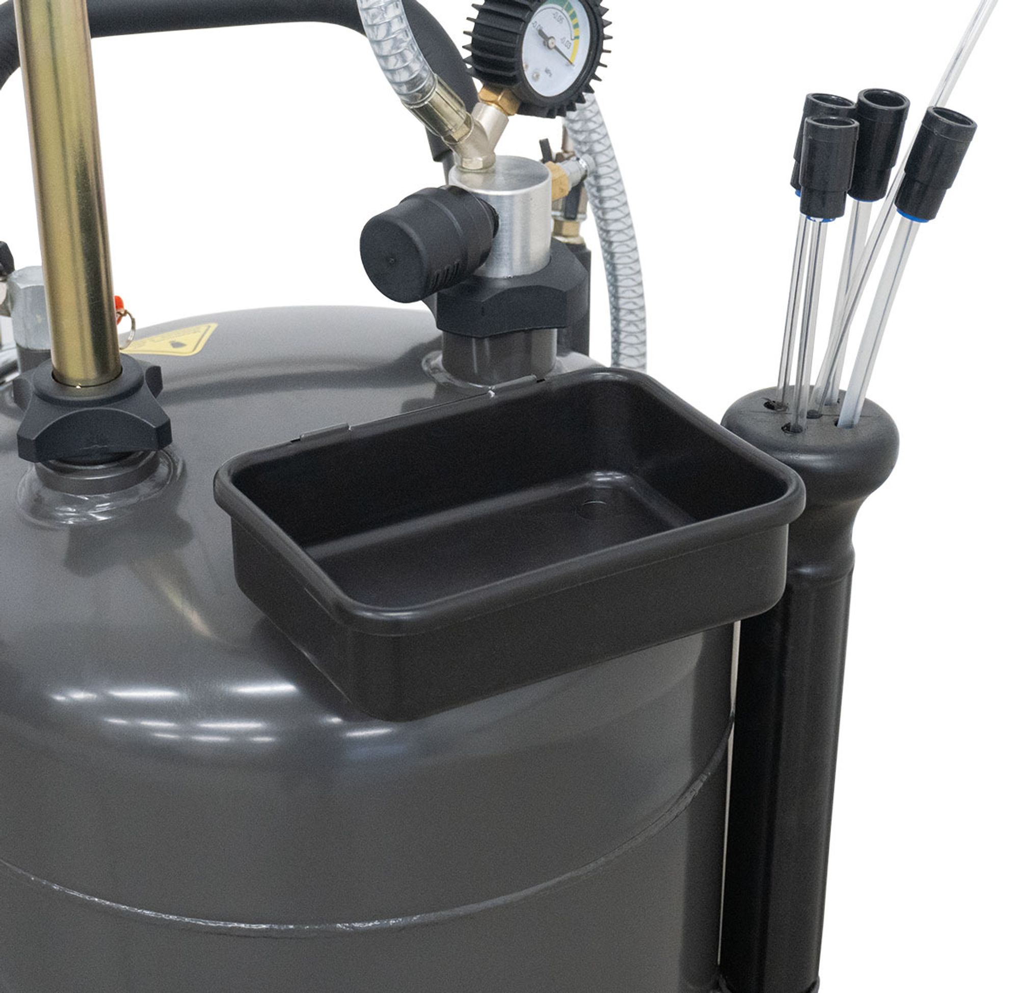 Weber Ölauffangbehälter mit Absaugfunktion 85 l Werkzeughalter und praktischer Füllstandsanzeige Ölablassgerät Ölauffangbehälter Ölwechsel Weber Tank