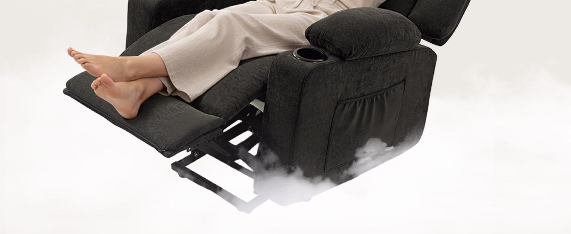 FLEXISPOT XL6 Elektrischer Massagesessel mit Aufstehhilfe, Heizfunktion, USB-Anschluss&Decke, 105°-165° verstellbar, belastbar bis 200 kg (Dunkelgrau)