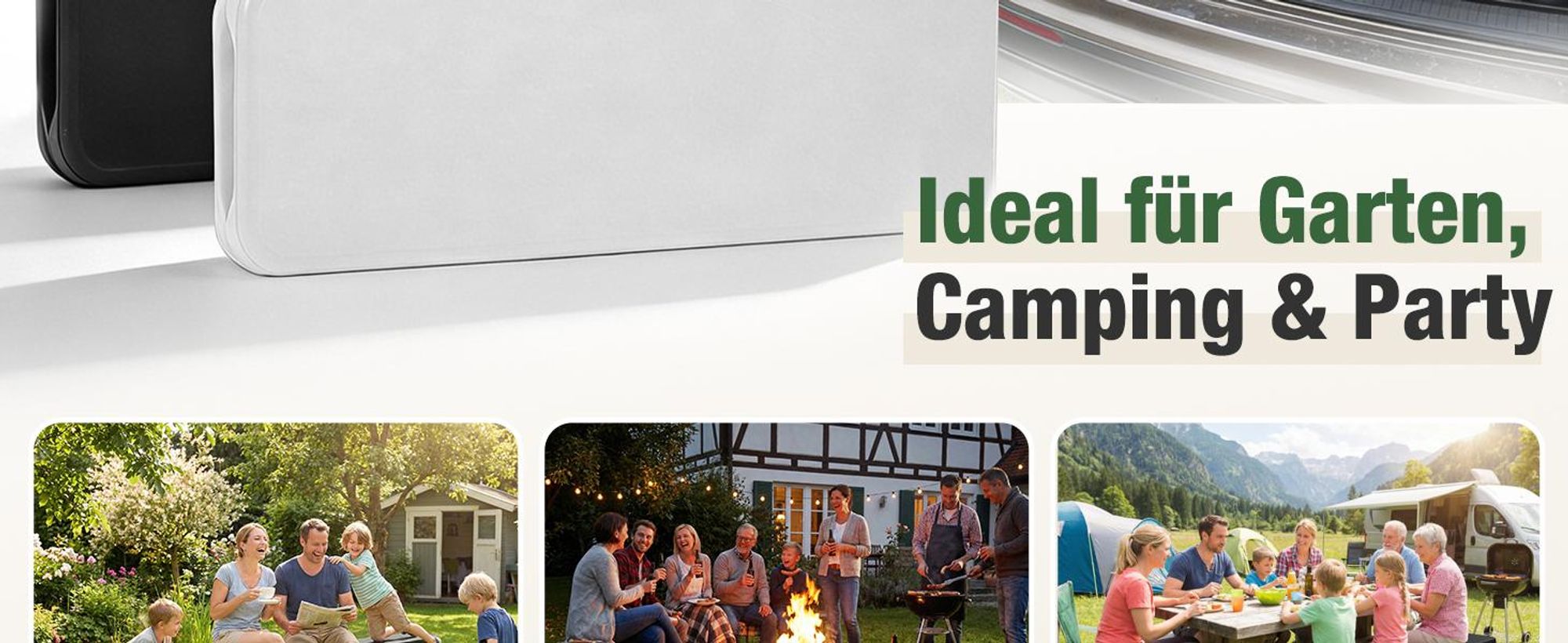 Sekey 2er Set Bierbank Klappbar 8 Personen 183cm Klappbank Campingbank, Schwarz