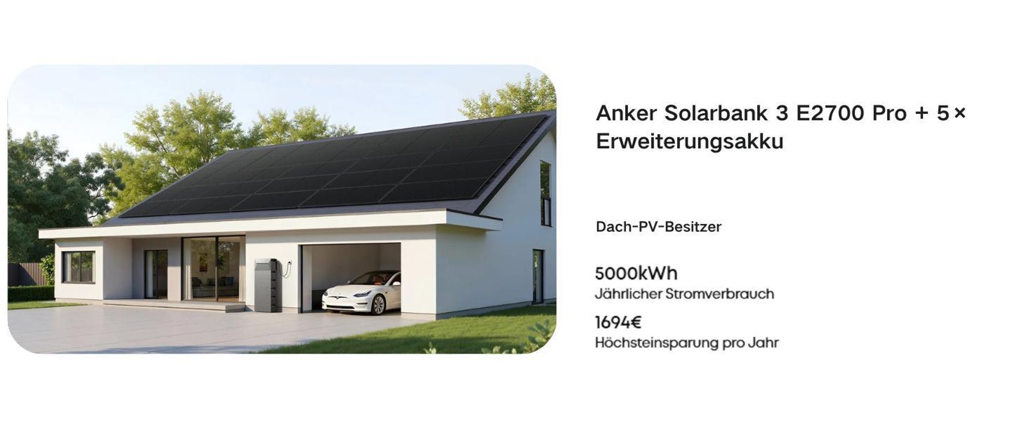 Powerness® Balkonkraftwerk Speicher Anker SOLIX Solarbank 3 E2700 Pro 2688Wh Speicher für Balkonkraftwerk (0% MwSt)