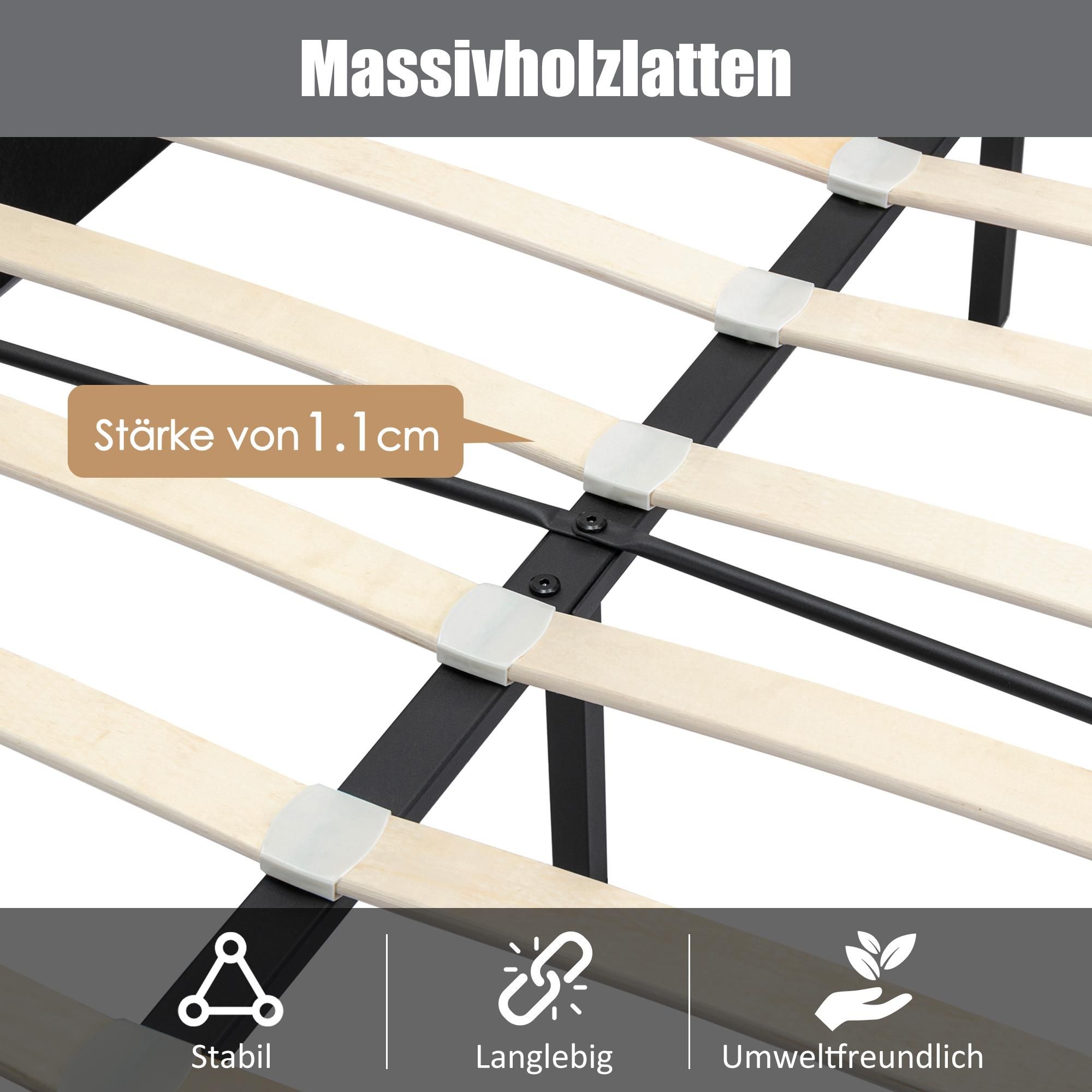 Merax Hydraulisches Boxspringbett 140x200cm mit Bettkasten, Samt Polsterbett mit Lattenrost und Stauraum, Stauraumbett Funktionsbett Doppelbett, Grau