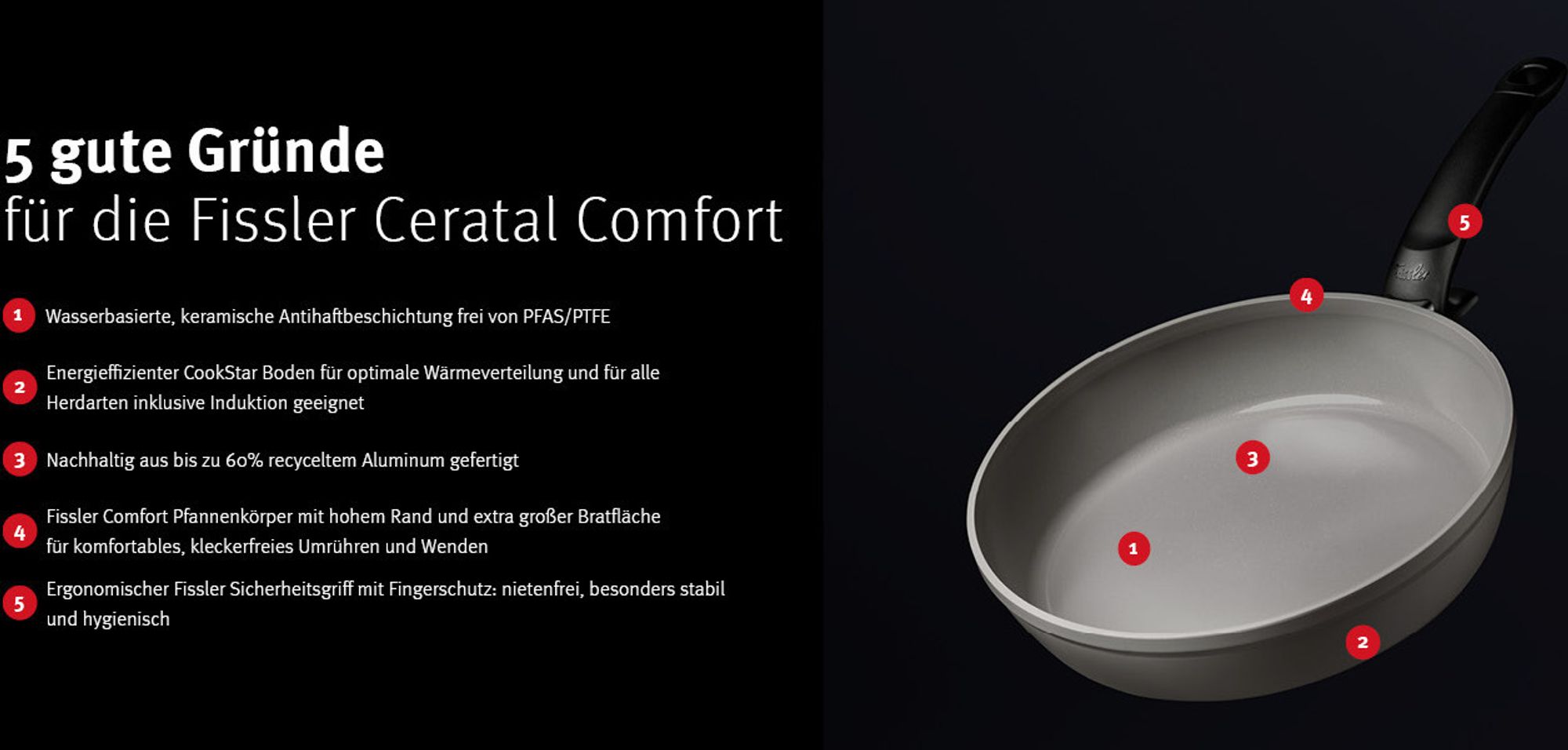 Fissler Ceratal® Comfort Keramik-Bratpfanne Ø 24 cm - Antihaftend Aluminium-Pfanne für Induktion