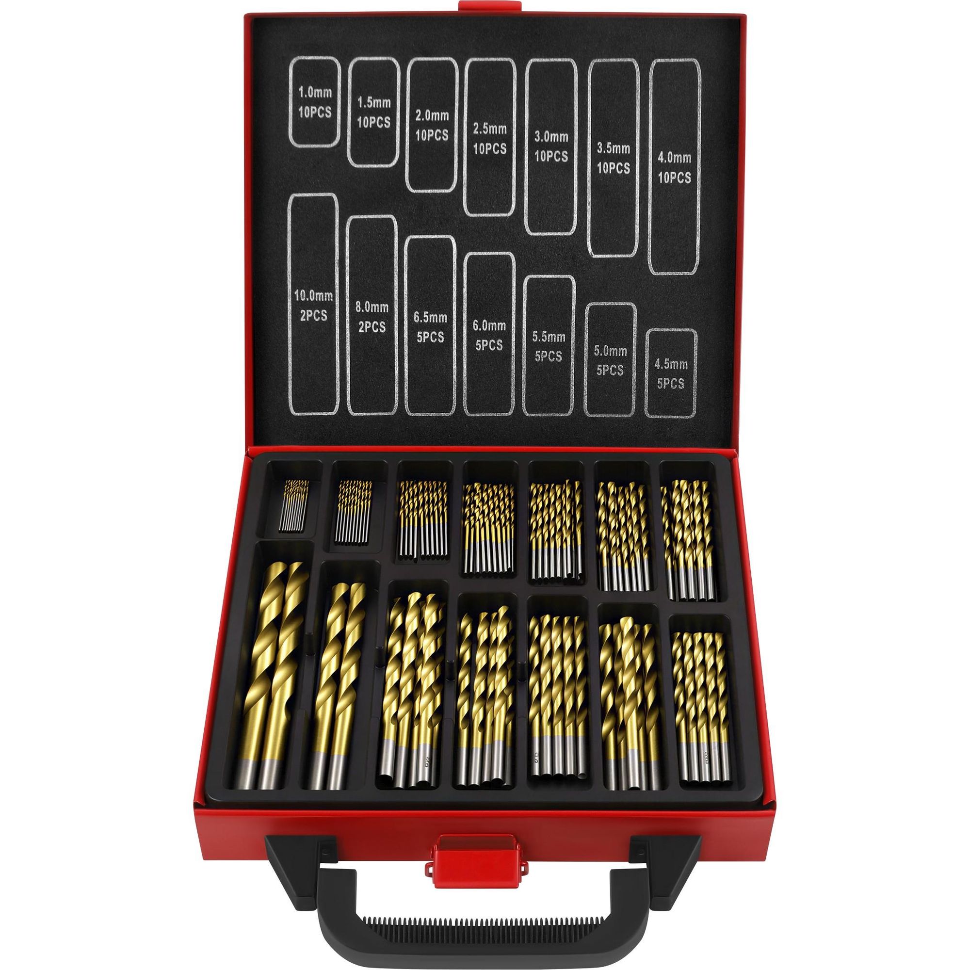 KRAFT&DELE | Spiralbohrer Metall, HSS Bohrer Set, Metallbohrer Set 99-tlg, Bohrer Set 1-10 mm, HSS-G Spiralbohrer Magazin