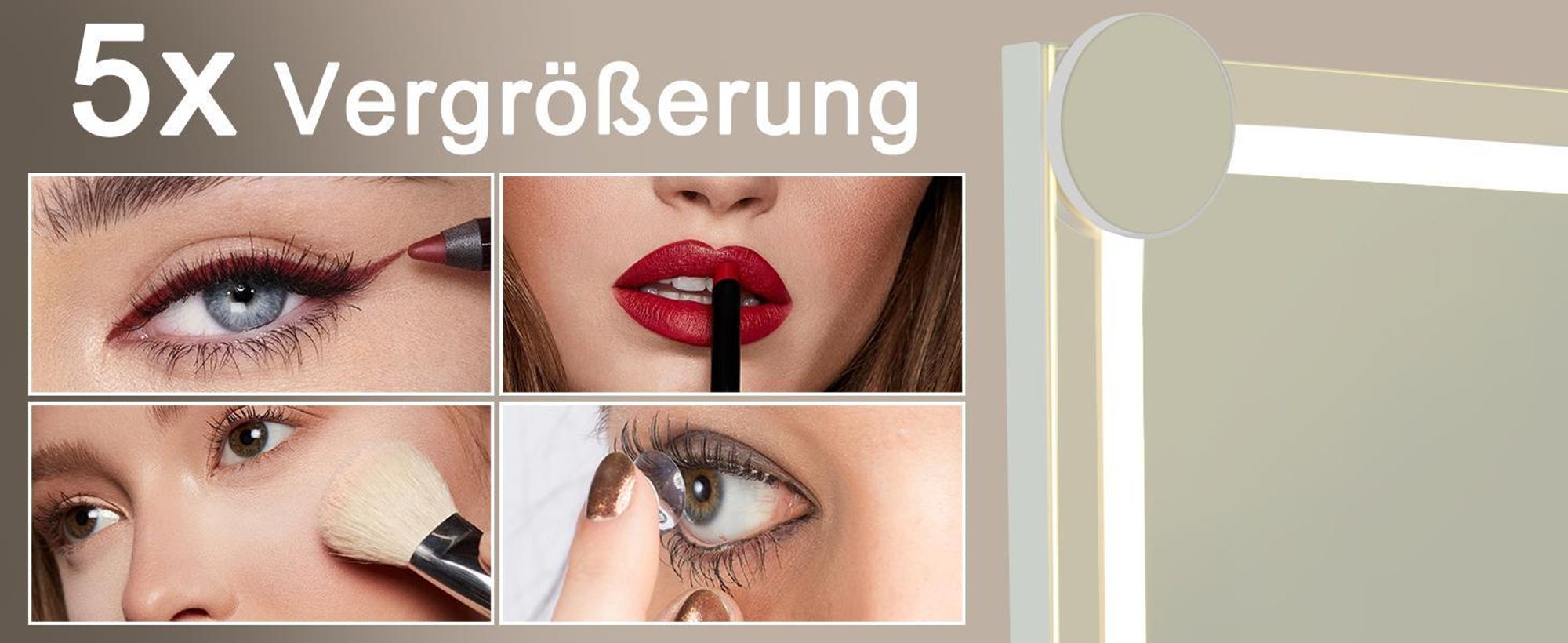 ZMH Schminkspiegel mit Beleuchtung 60X80CM Bluetooth 18 LED Großer Schminktischspiegel Licht Musik Vanity Mirror 3 Modi Tischspiegel Touch Dimmbar
