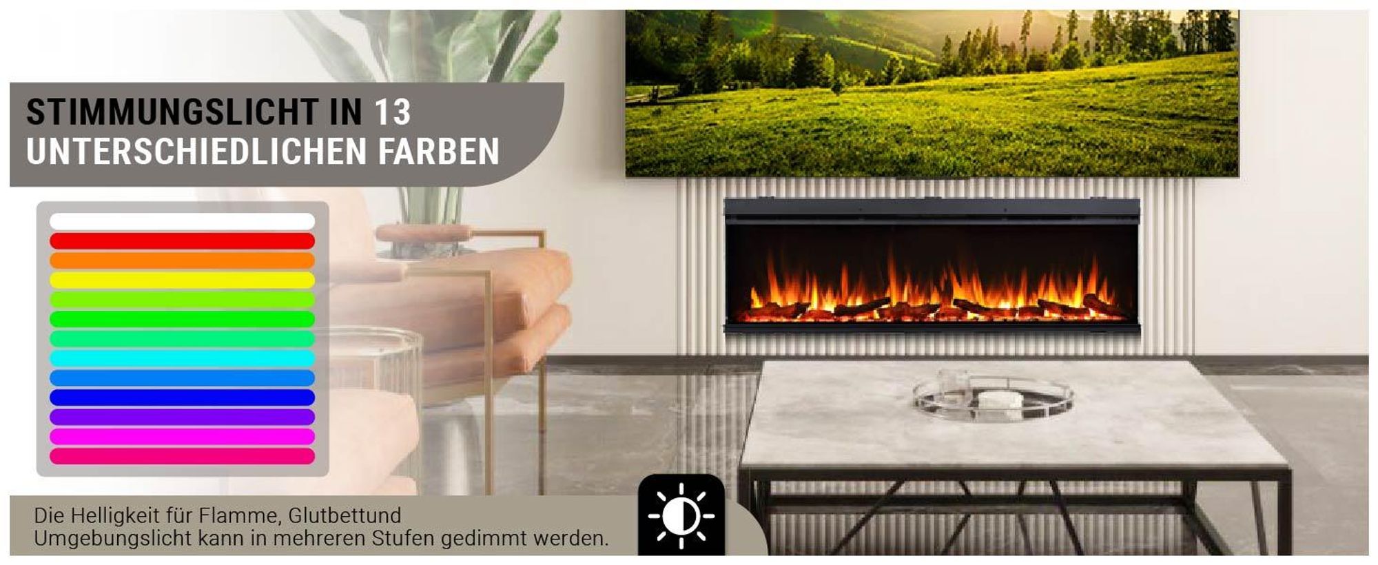 Elektrokamin BALDERIA Athena 60 - Einbaukamin - Schwarz