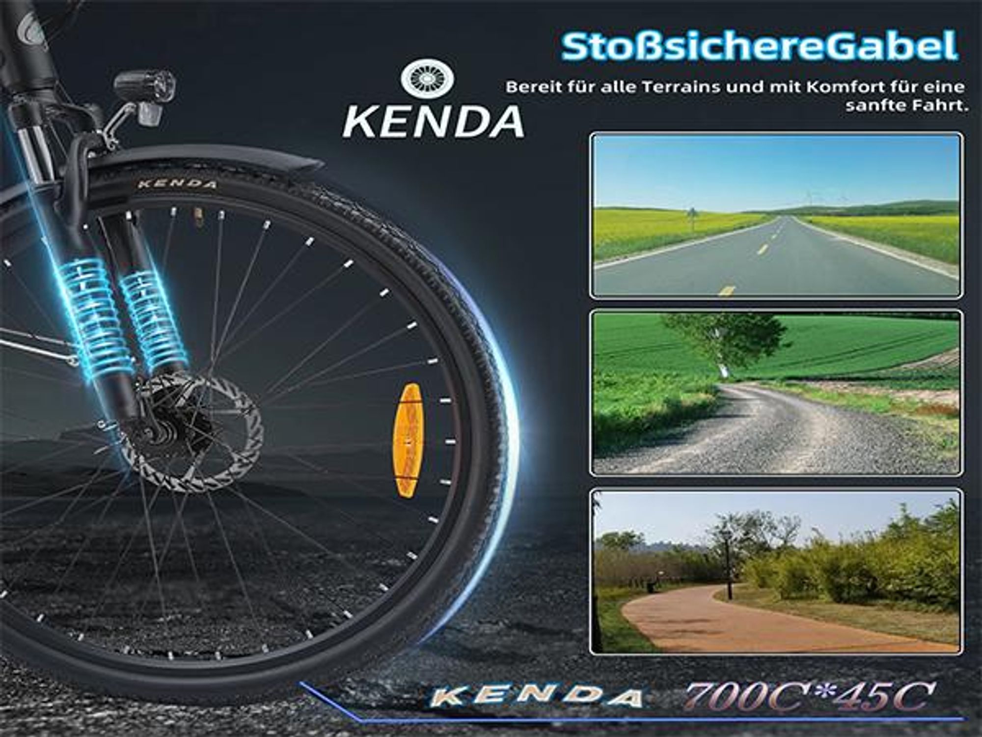 TTGO HZ-28ST E-Bike - 250W Motor 36V20AH Akku 28 Zoll Reifen Mechanische Scheibenbremsen - Schwarz
