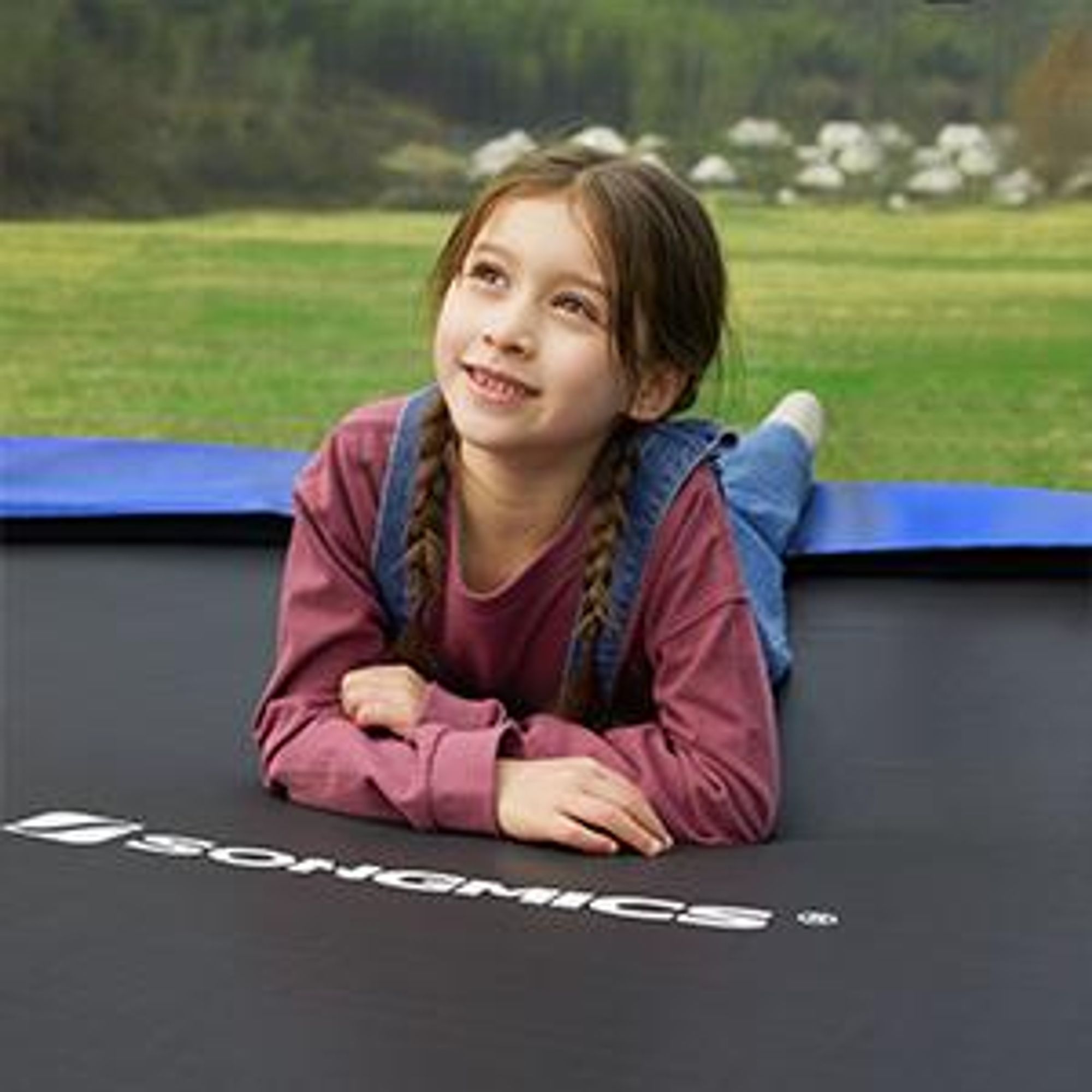 SONGMICS Ø 244 cm Trampolin bis 80kg mit Leiter+Netz+Randabdeckung robust sicher stabil solid Gartentrampolin STR8FT