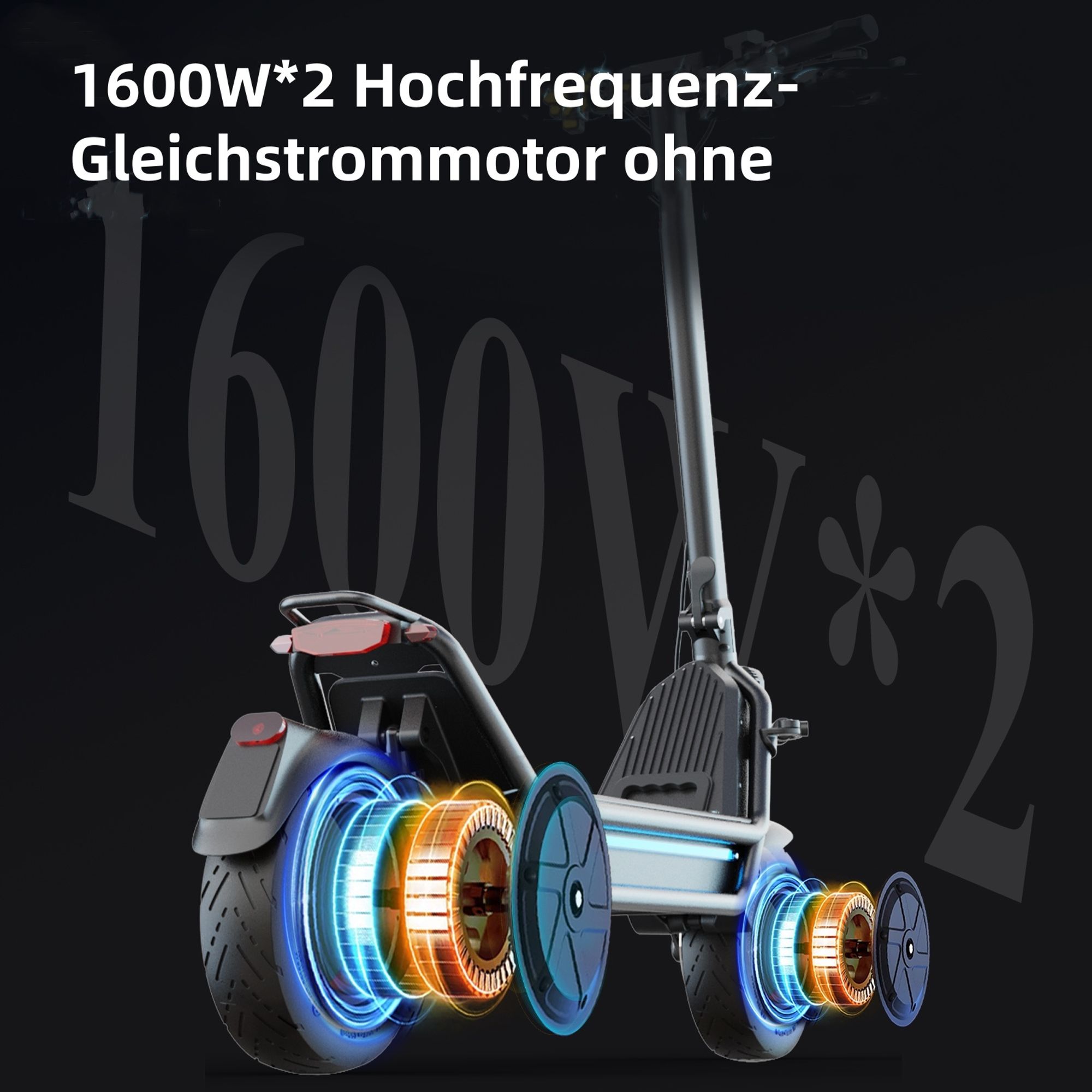 Elektroroller JOYOR E6-S - 1600W*2 Motors 60V31.5AH Batterie 85KM Reichweite Scheibenbremsen - Schwarz