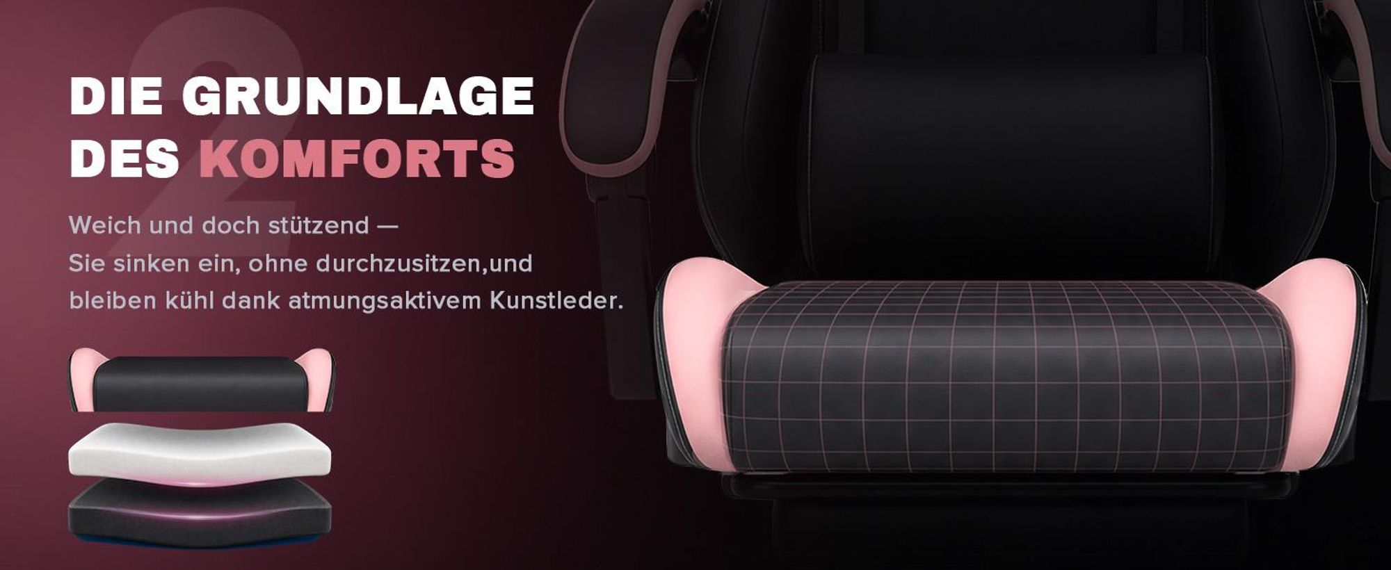 GTPLAYER Gaming Stuhl Bürostuhl Gaming Sessel mit Fußstütze, Ergonomischer Gamer Stuhl mit Verbundenen Armlehnen, Höhenverstellbaren Schreibtischstuhl