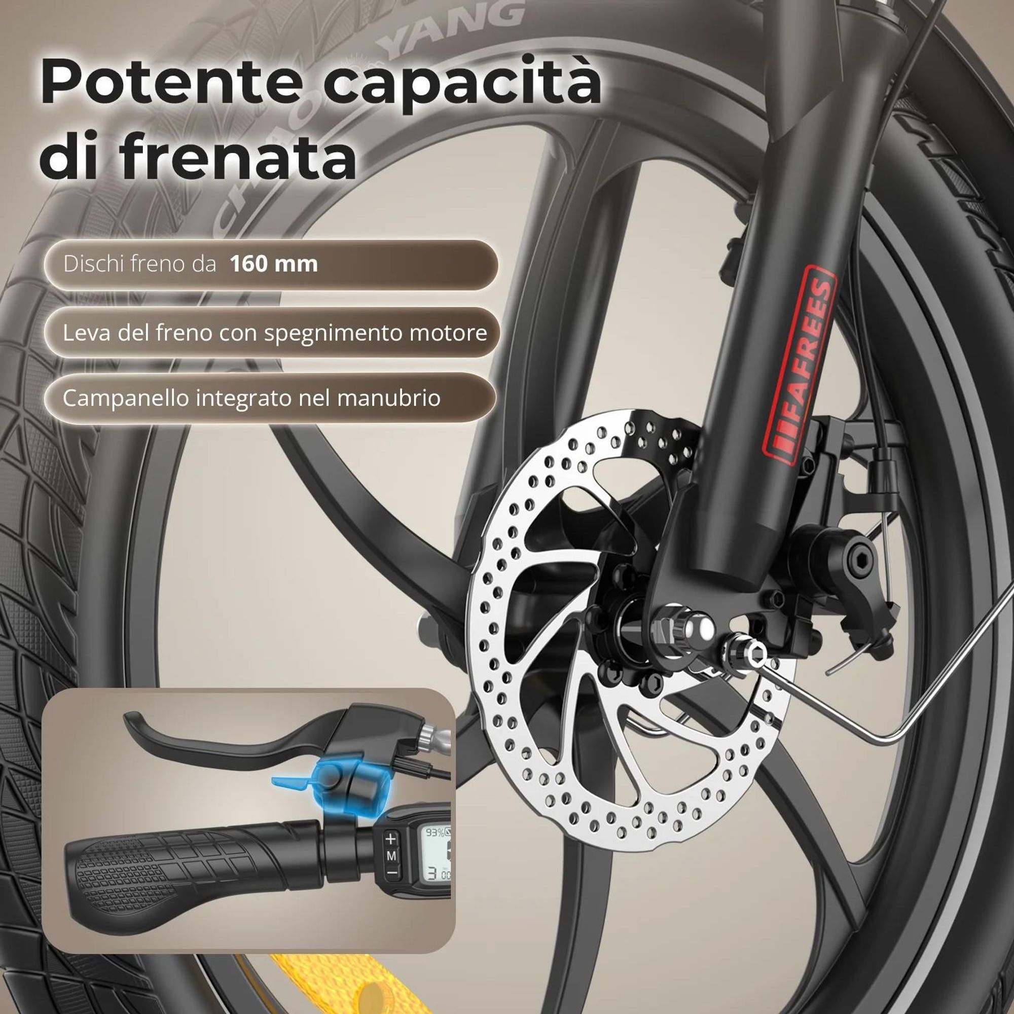 E-Bike FAFREES F20+ - Motore 250W Batteria 36V20Ah Pneumatici Da 20 Pollici Freni A Disco Meccanici - Nero