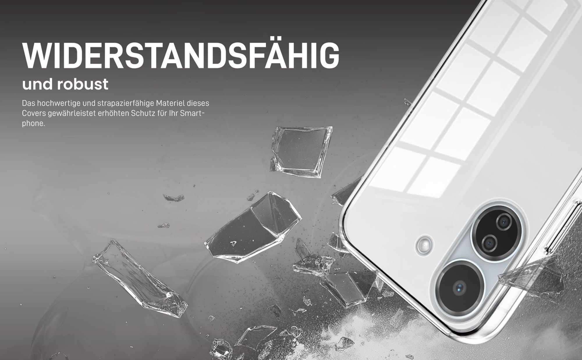 Transparentes Front Back Cover für Xiaomi Redmi 13C mit Aufprallschutz