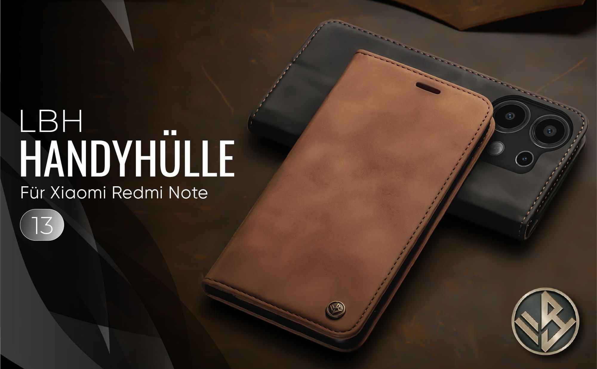 Hochwertige Klapphülle für Xiaomi Redmi Note 13 im klassischen Design