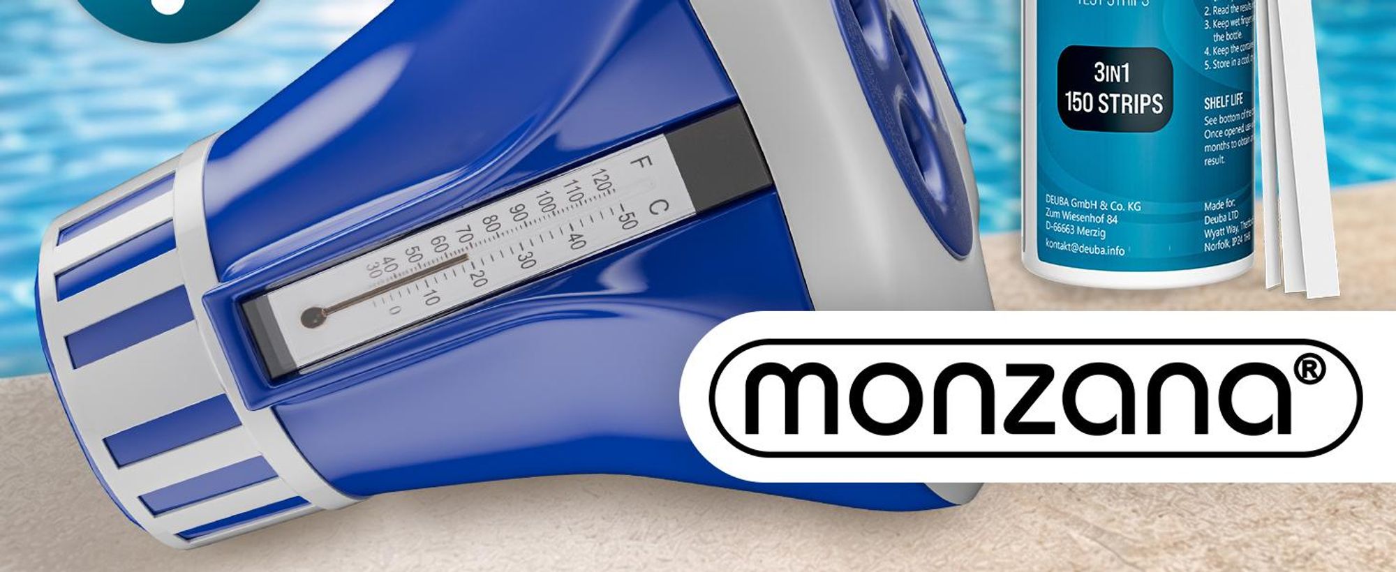 MONZANA Dosierschwimmer Pool für 20-200g Tabletten