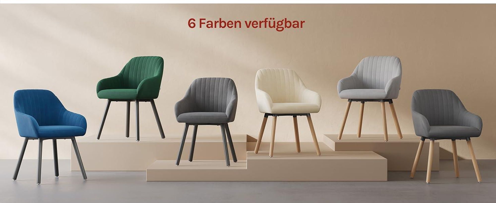 WOLTU 2er-Set Esszimmerstühle Küchenstuhl Wohnzimmerstuhl Polsterstuhl Design Stuhl mit Armlehnen Samt Massivholz Cremeweiß