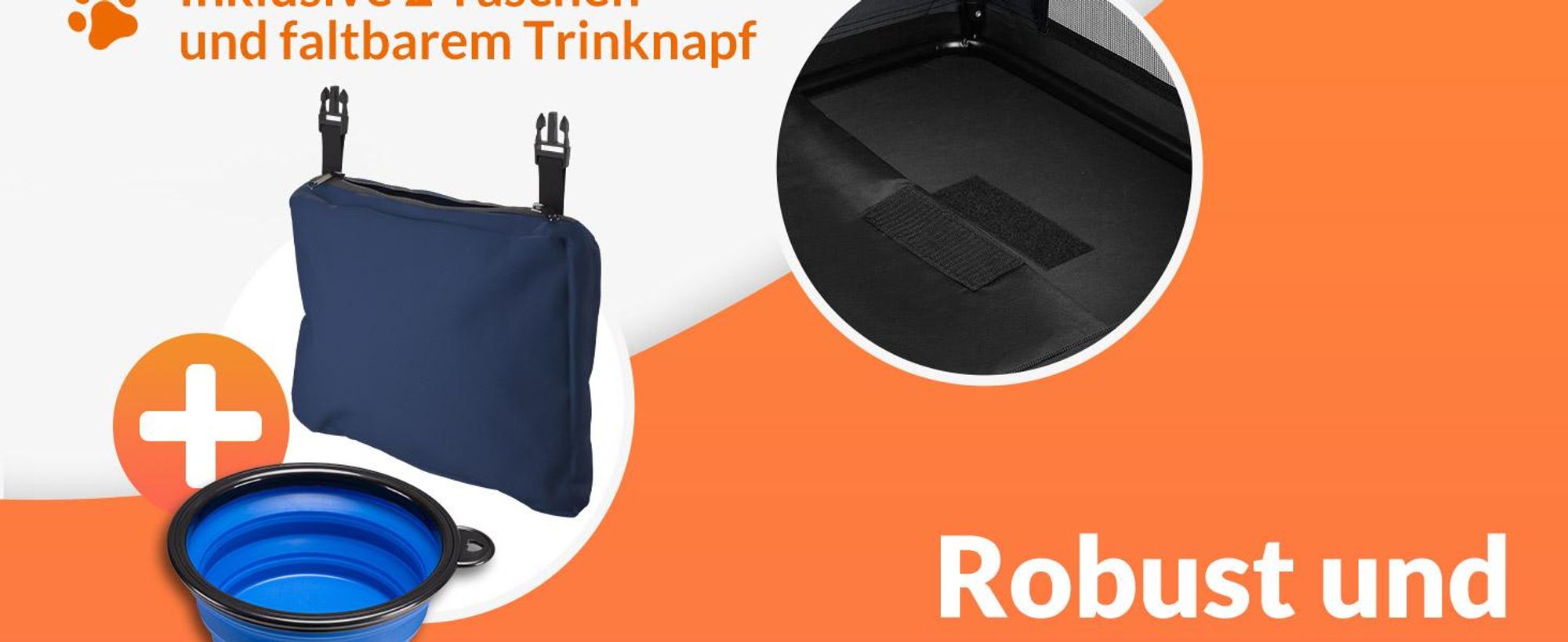 Faltbare Hundetransportbox Größe M 60x42x44 cm mit herausnehmbarer Liegedecke und faltbarem Trinknapf