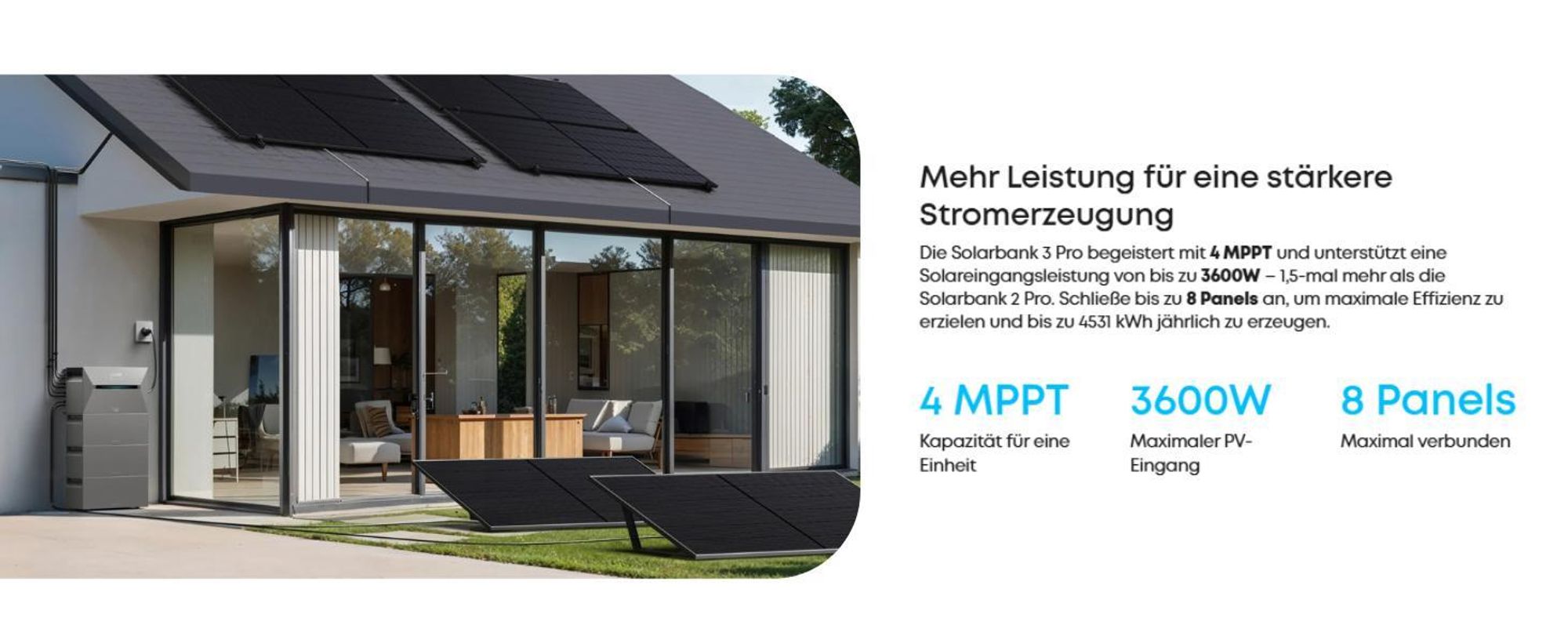 Anker SOLIX Solarbank 3 E2700 Pro 2688 Wh Balkonkraftwerk-Speicher mit Anker Solix Smart Meter, 4 MPPT, Schließe bis zu 8 Panel (0% MwSt)