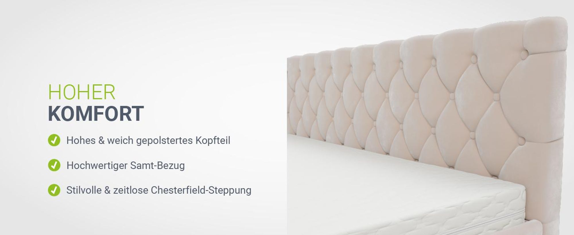 Juskys Polsterbett Nizza 180x200 cm mit Matratze - Bettgestell mit Lattenrost, Stauraum & LED Beleuchtung – Samtbezug, Chesterfield-Steppung - Beige