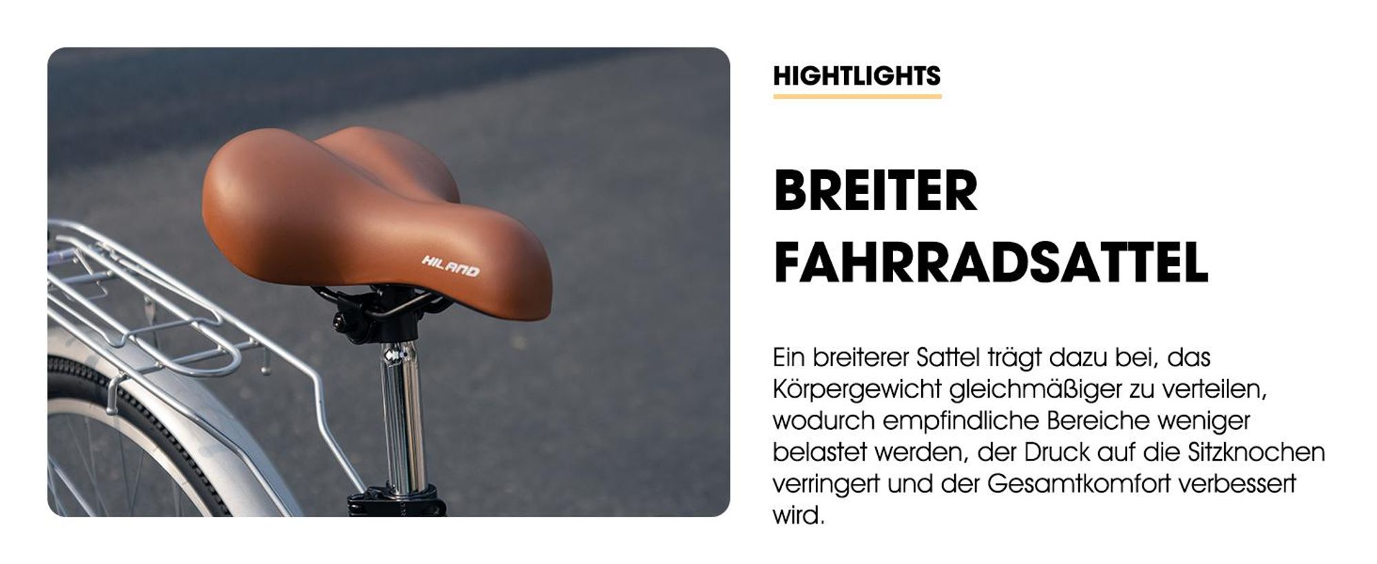 Hiland 26 Zoll Cityräder für Erwachsene, Step-Through Rahmen Damenfahrrad mit Gepäckträger und Korb, Herren und Damen 7 Gang  City-Pendlerfahrrad