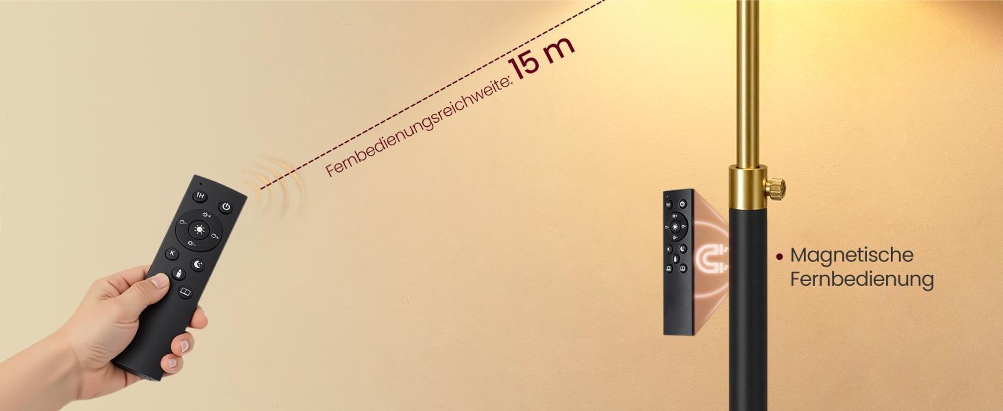 VASAGLE Stehleuchte, Standleuchte, Stehlampe, höhenverstellbar, 140-170 cm, mit Fußtaster, E27 Fassung, Fernbedienung, Memory-Funktion