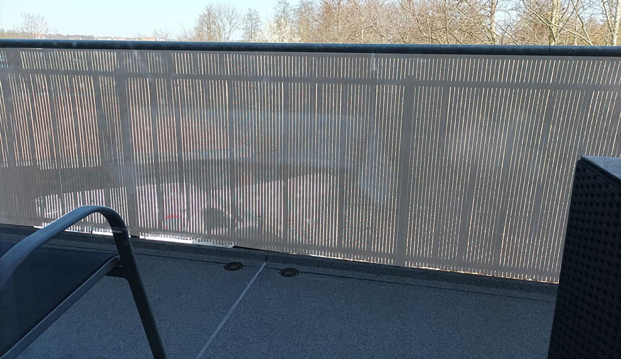 Sekey PVC Sichtschutzmatte 80x300 cm Doppelte Verstärkung Innen, Balkon Sichtschutz Garten, Grau