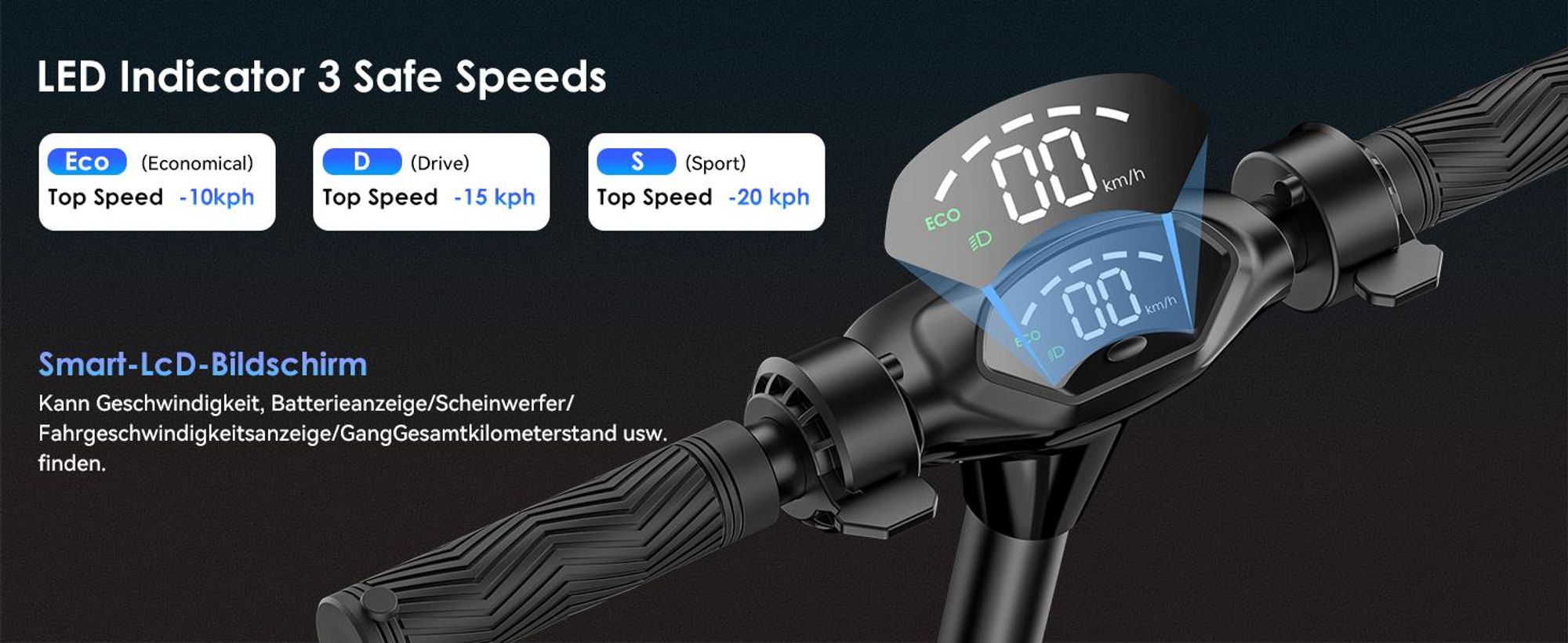 Elektroscooter Kinder Klappbar E-Scooter mit LCD-Anzeige Elektroroller APP Schwarz Kinderroller Für Kinder und Jugendliche