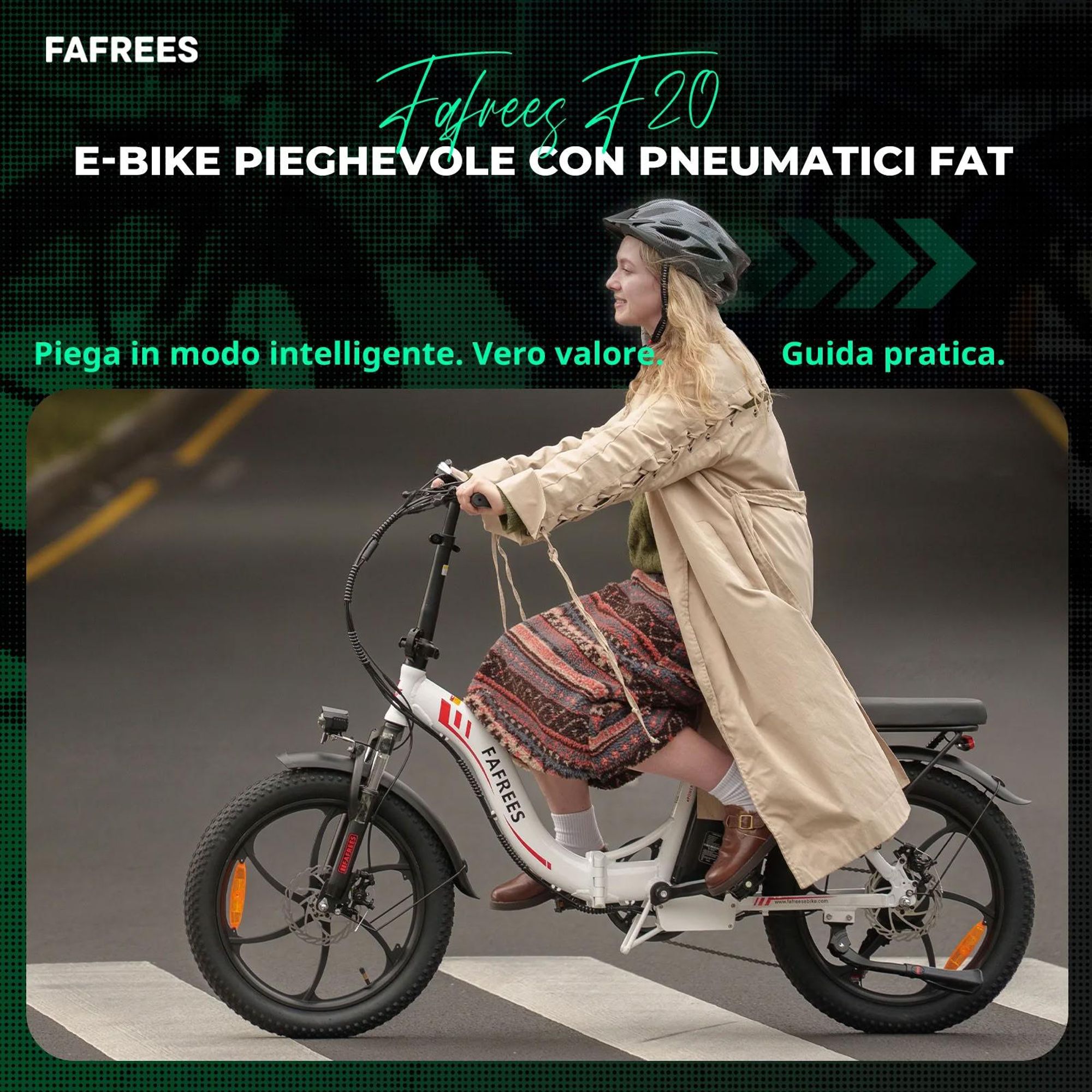 FAFREES F20 Bicicletta Elettrica - Motore 250W Batteria 36V18Ah Ruote 20'' Freno a Disco Meccanico - Grigio