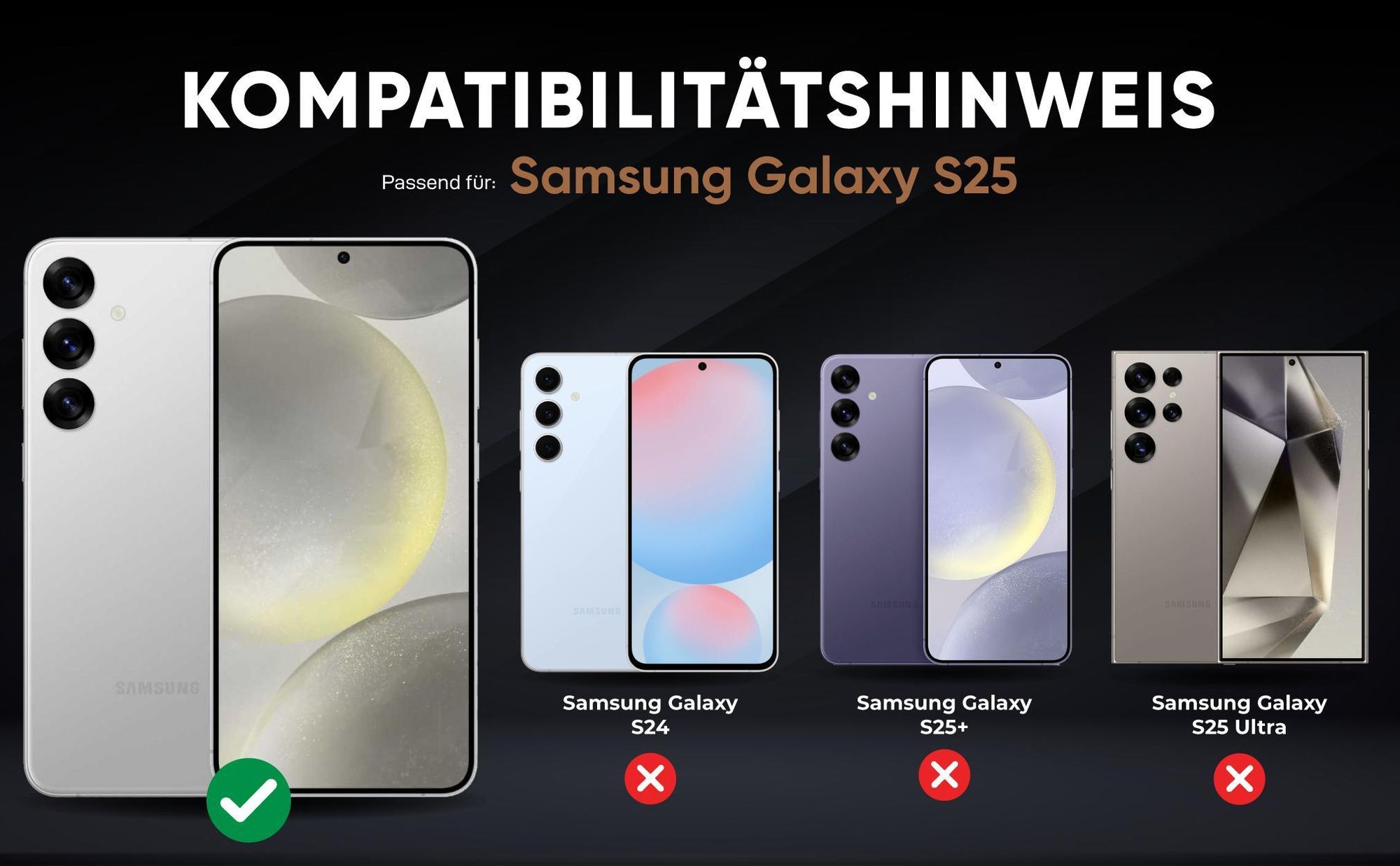 Kompatibilitätshinweise Hülle für Samsung Galaxy S25