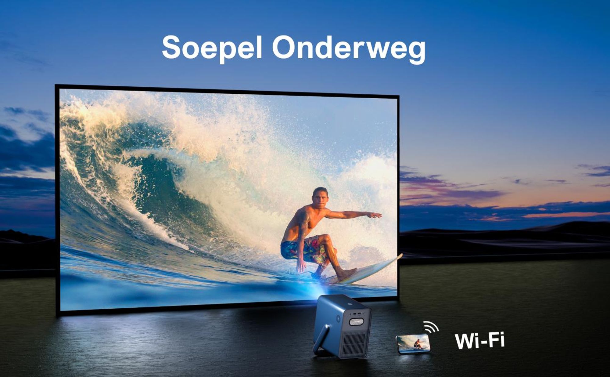 Poseidon E40 beamer, Android TV 11.0 met Netflix, Dolby Audio beamer, contrastverhouding 2000:1, resolutie 1920 x 1080 pixels, ergonomisch handvatontwerp, draagbare projector met native 1080P
