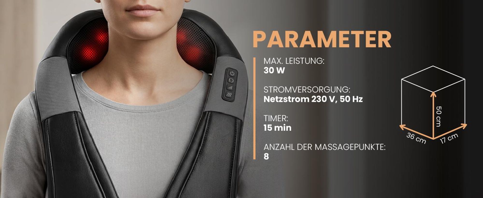 Nackenmassagegerät  Rücken ganzer Körper Masagegerät Shiatsu mit Erwärmung