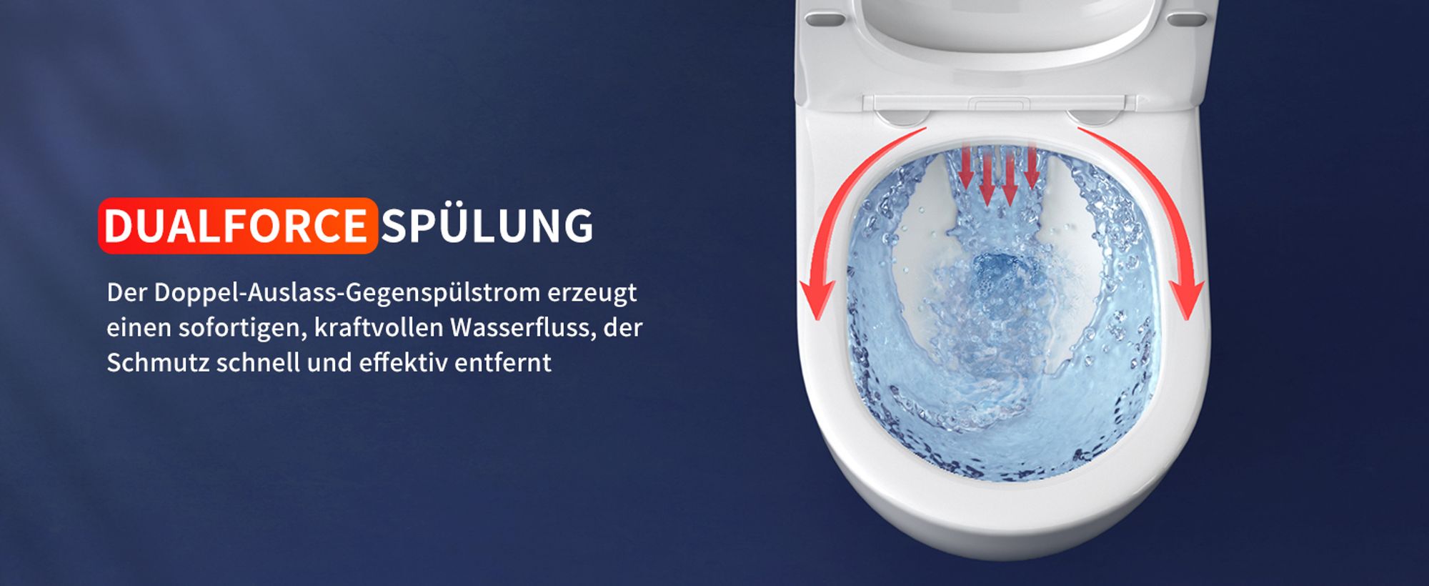 Rainsworth Hänge WC Spülrandlos Toilette - Starker Spülung, Kloschüssel inklusive WC-Sitz Absenkautomatik, Kompakt Design Toilette 48,5 cm lang, Einfa