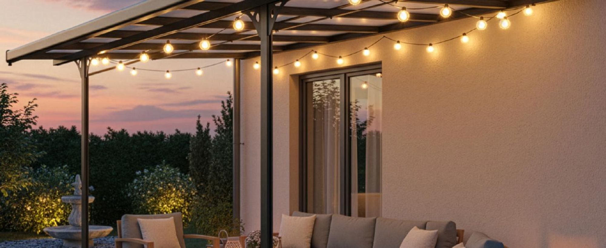 Juskys Terrassenüberdachung Borneo 4x3 m – Aluminium Terrassendach mit Doppelstegplatten Sonnenschutz Wandmontage Überdachung für Terrassen Anthrazit