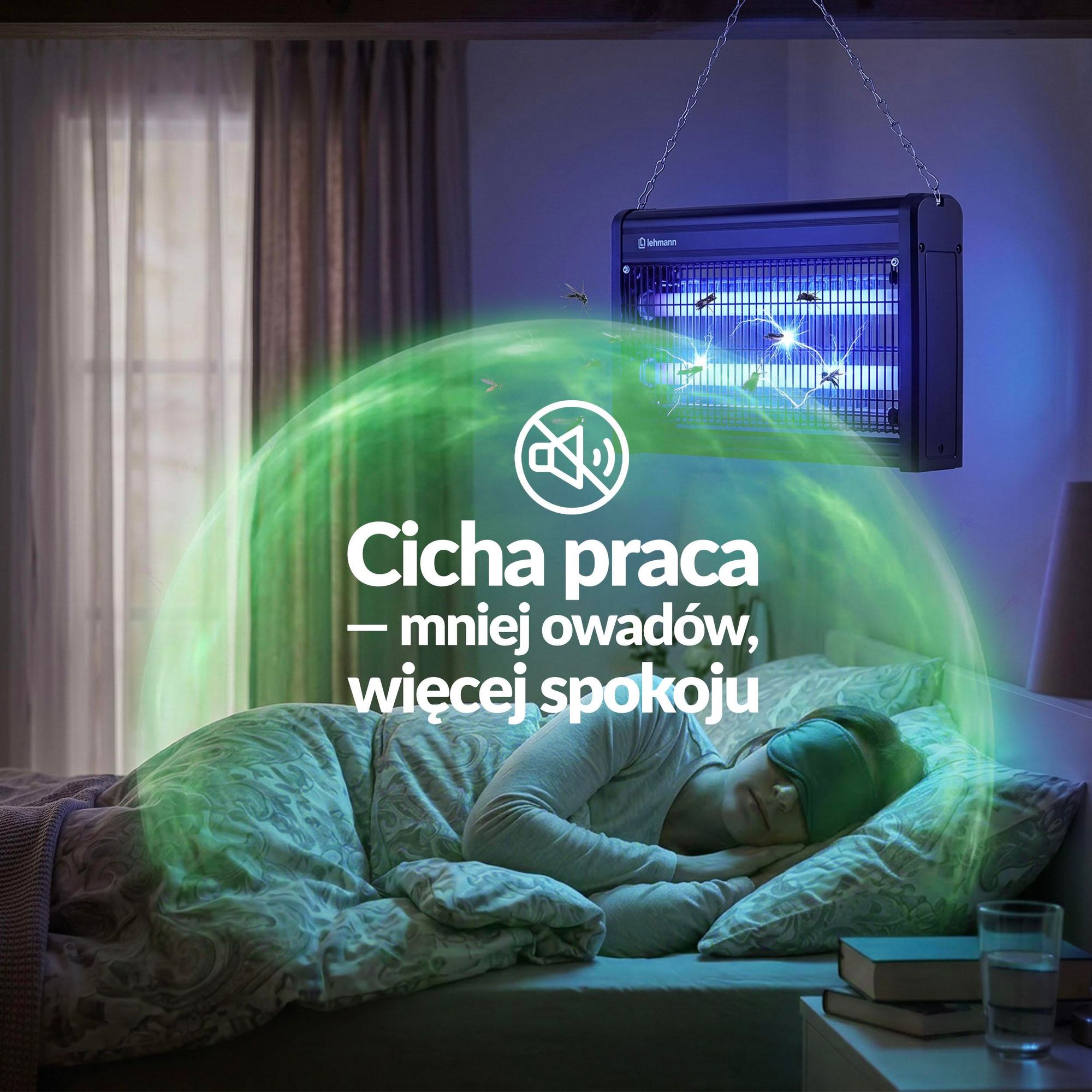 Lampa Owadobójcza Lehmann Na Komary Muchy Osy Ćmy Owady Pułapka Elektryczna + Pilot