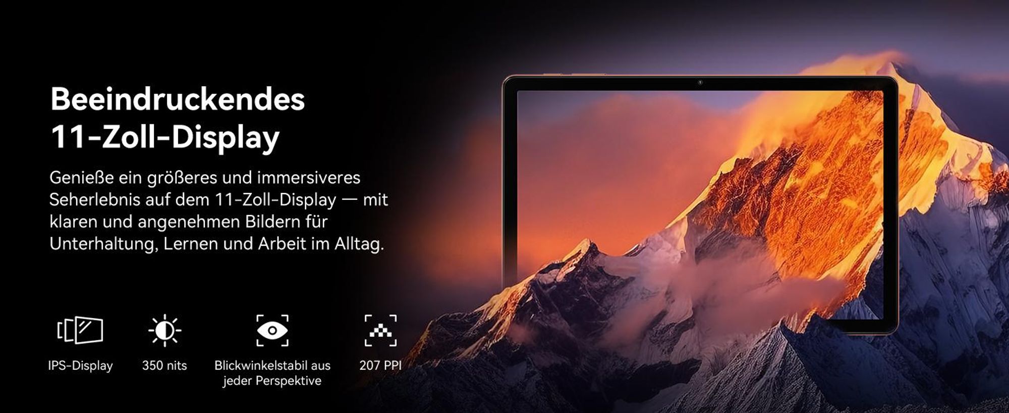 Blackview ZENO 5 Tablet 11", 4G SIM, 90Hz IPS-Display, 32(8+24) GB+128GB, 8300mAh Akku, 6.8mm, 573g, Schnellladung, OTG, GPS, inkl. Stylus & Tastatur