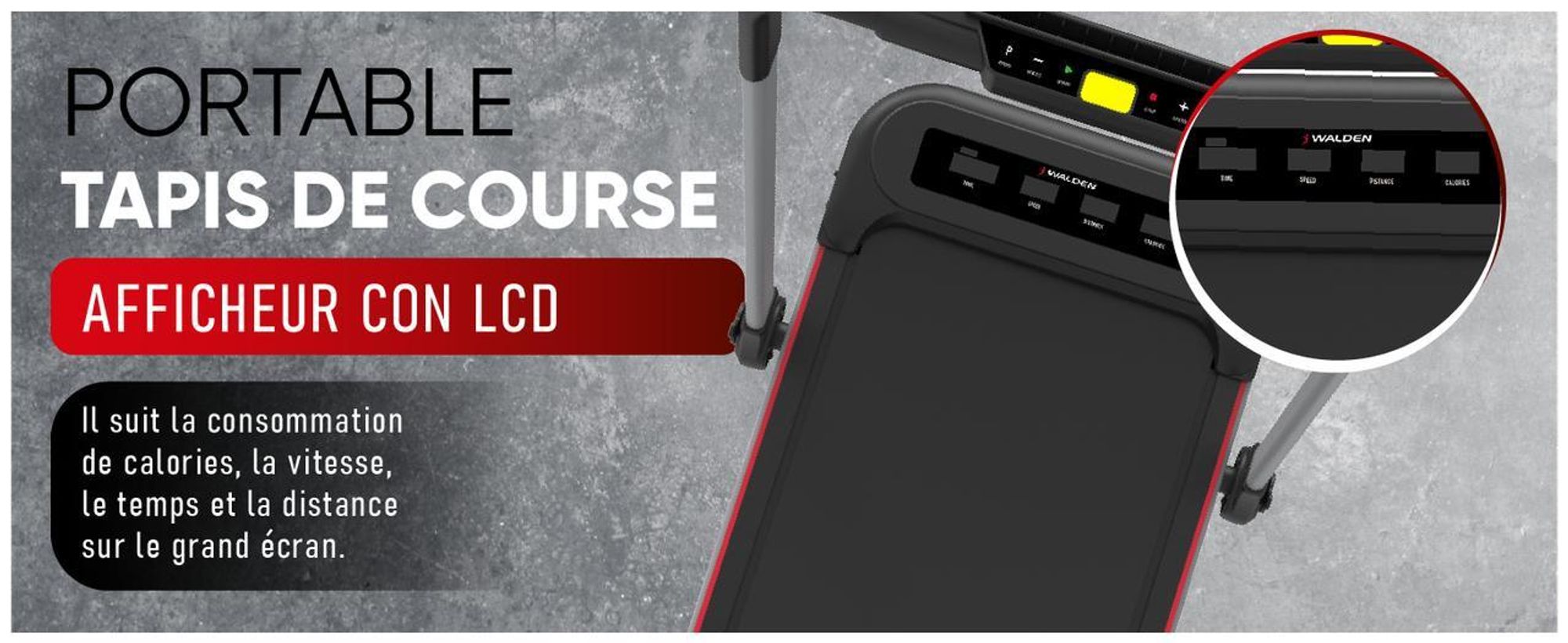 Tapis de course Walden F2600 2 en 1 Walking Pad pliable jusqu'à 10 km/h Appareil de marche électrique sous table Home Office Silencieux Télécommande Écran LCD Capacité de charge 110 kg