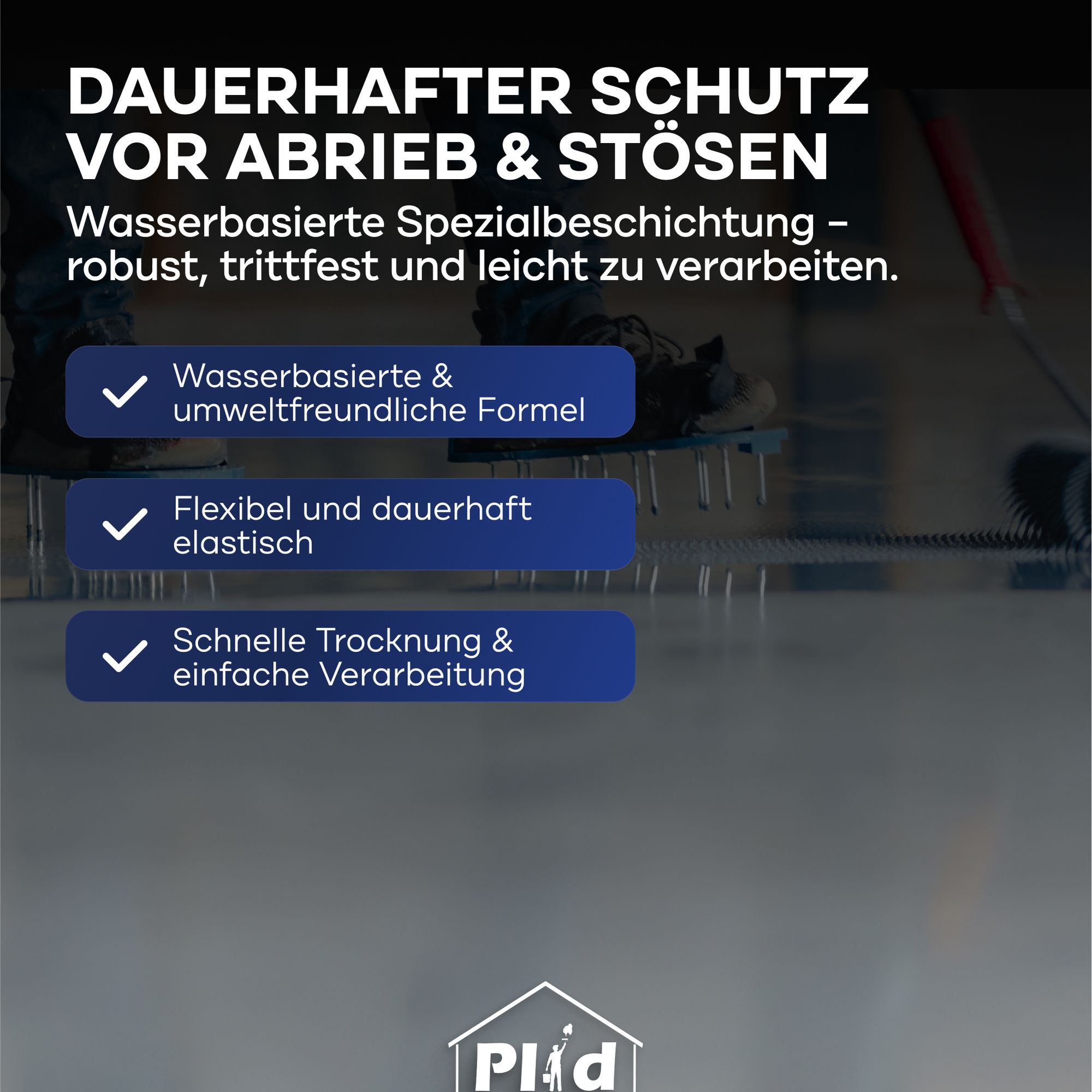 Plid Flüssigkunststoff für Innen & Außen, Anthrazitgrau 2,5L für ca. 25m² - Betonfarbe, Bodenbeschichtung Terrasse, Werkstatt & Keller - Flüssig PVC