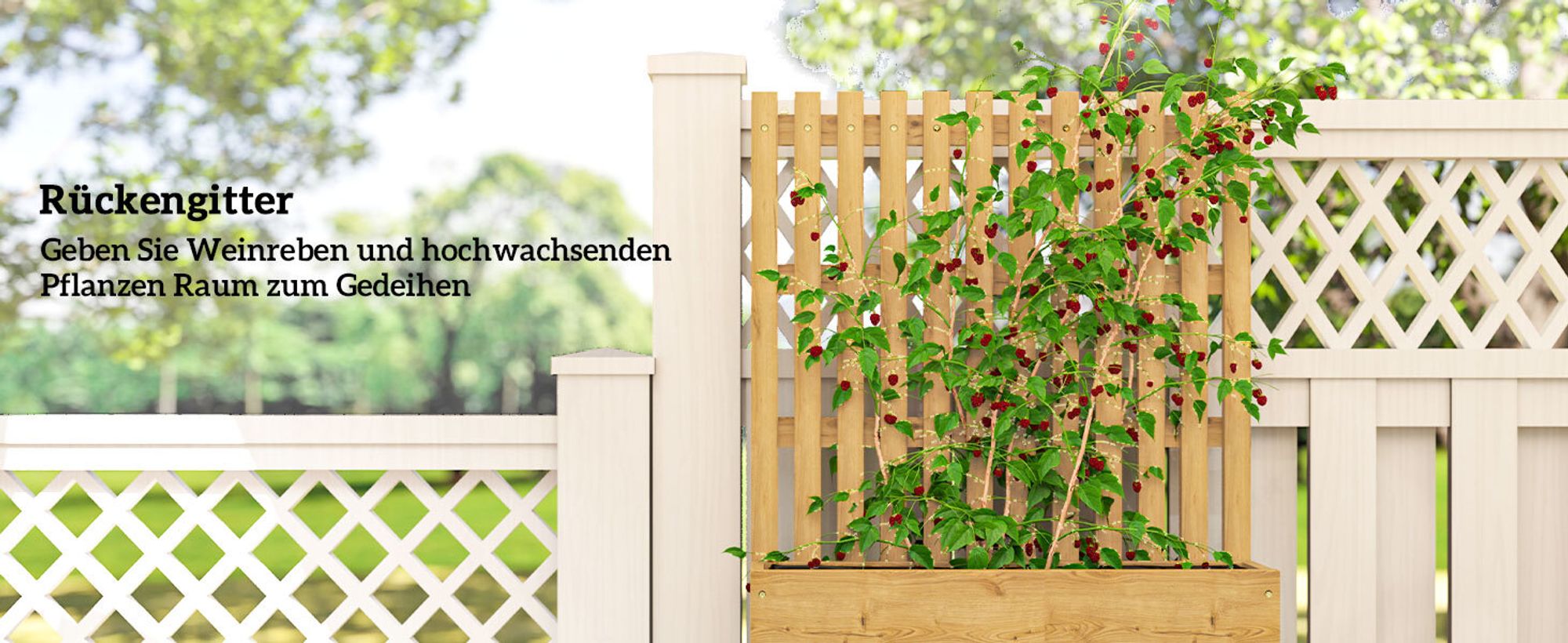 Outsunny Wandbeet mit Spalier zur Aufhängung 845-796V00