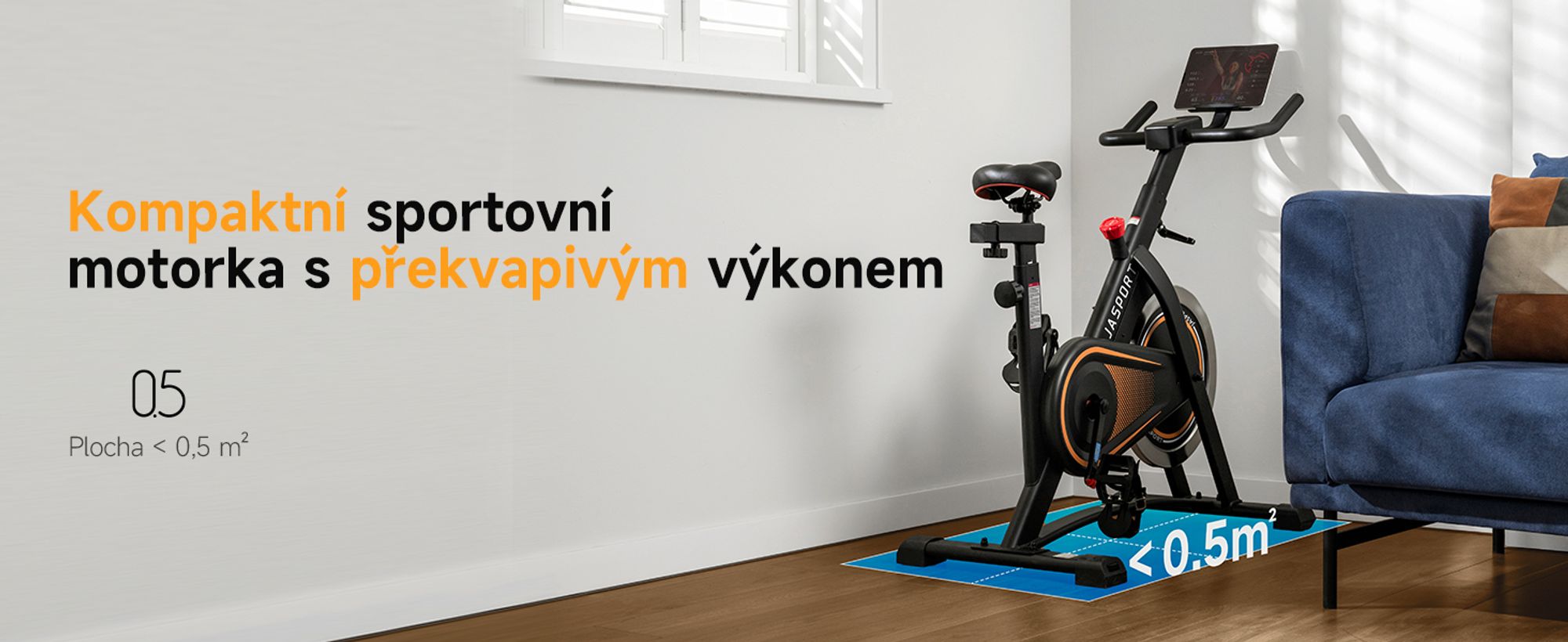 JASPORT A3 ergometr – tichý rotoped pro vytrvalostní trénink s držákem na tablet a pohodlným sedlem, ideální do bytu