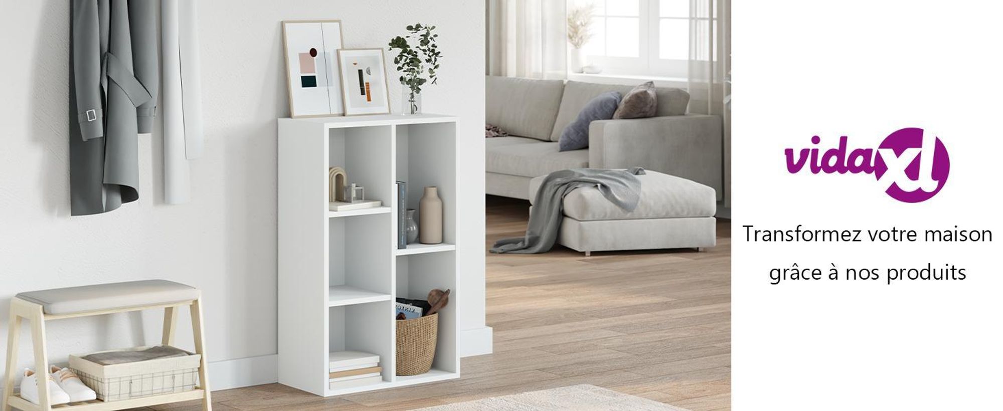 vidaXL Bücherregal/Sideboard Weiß 50x25x80 cm Holzwerkstoff