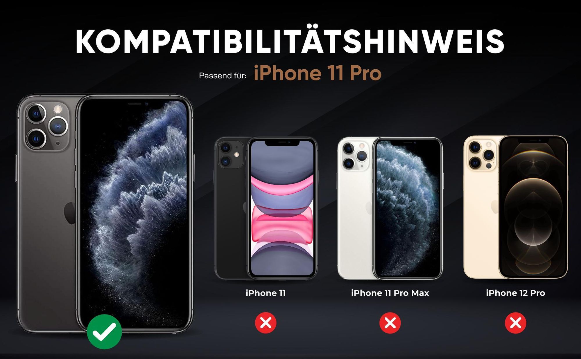 Kompatibilitätshinweise Hülle für Apple iPhone 11 Pro