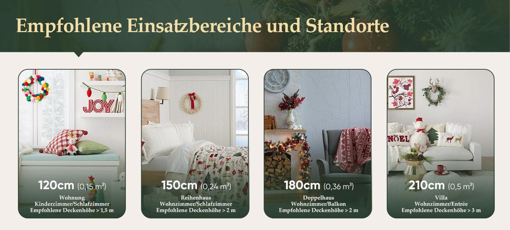 Salcar Künstlicher Weihnachtsbaum 210 cm Tannenbaum mit natürlichen Zweigfarben und Echtholzständer Christbaum Nordmanntanne, mit 1066 Zweigen